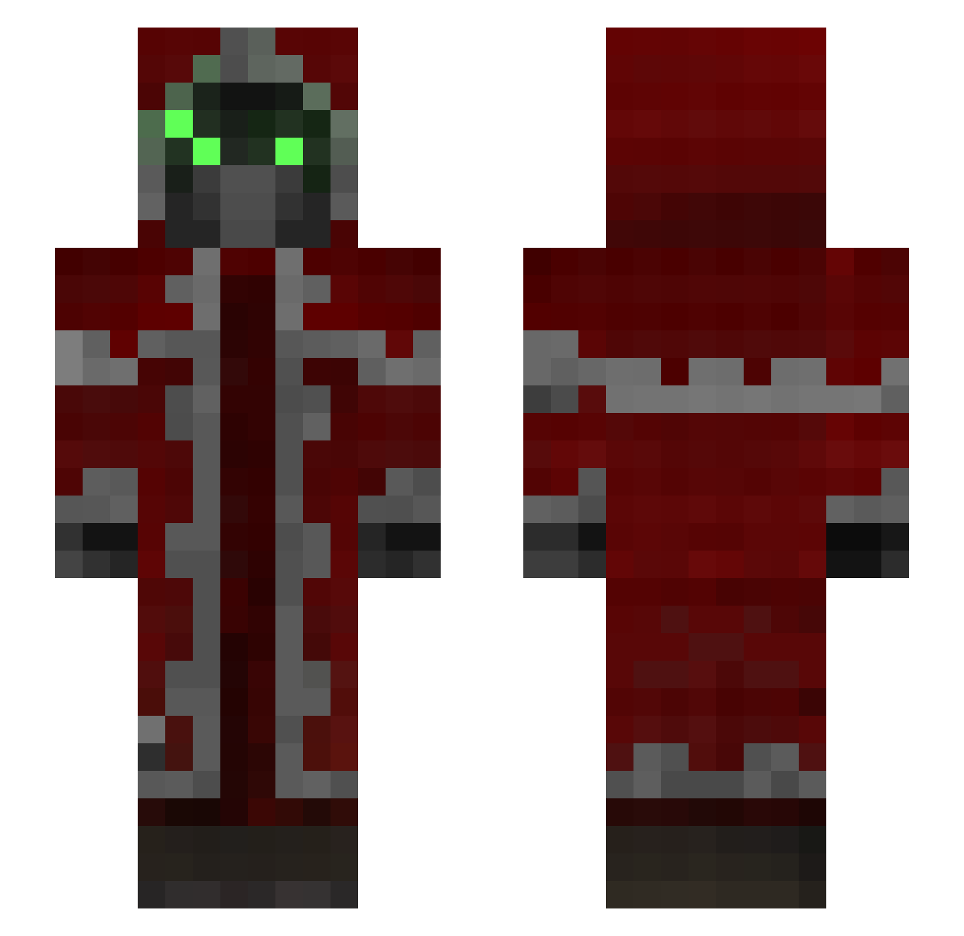 BuffSwole69 Minecraft skin, front and back view