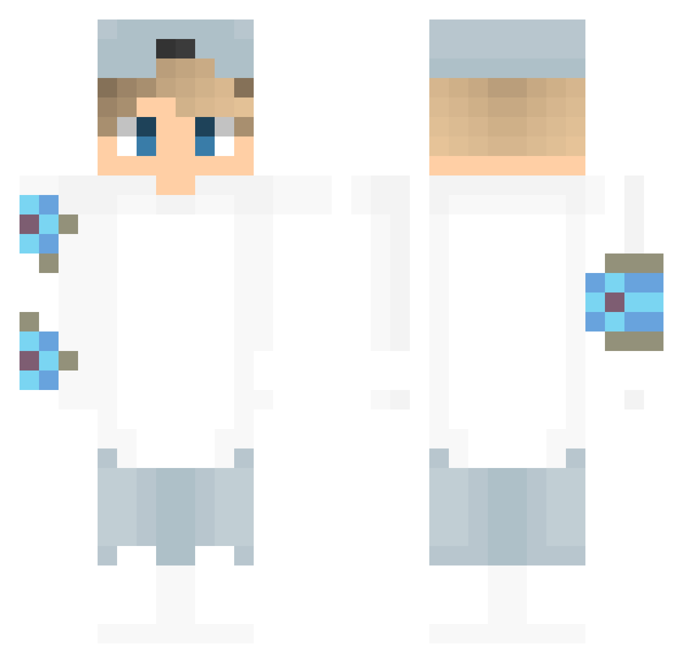 fonx47 Minecraft skin, front and back view
