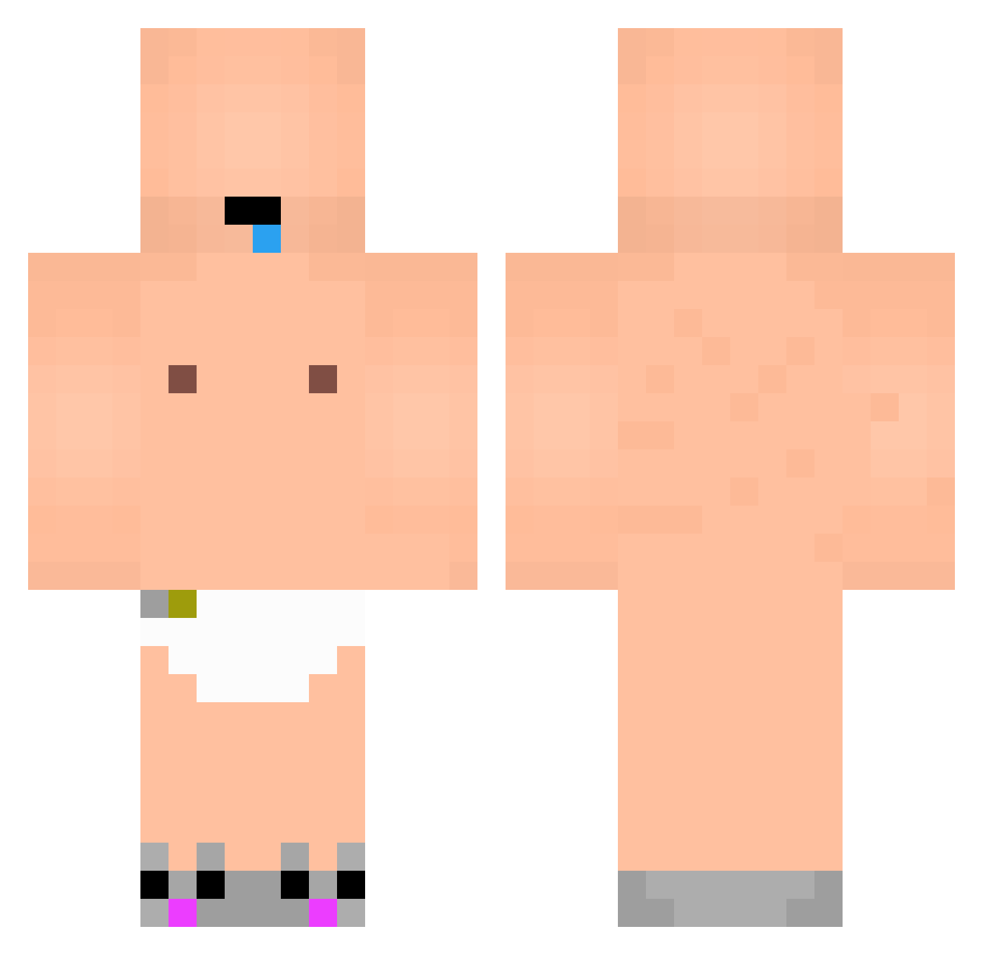 TheStickerLicker Minecraft skin, front and back view