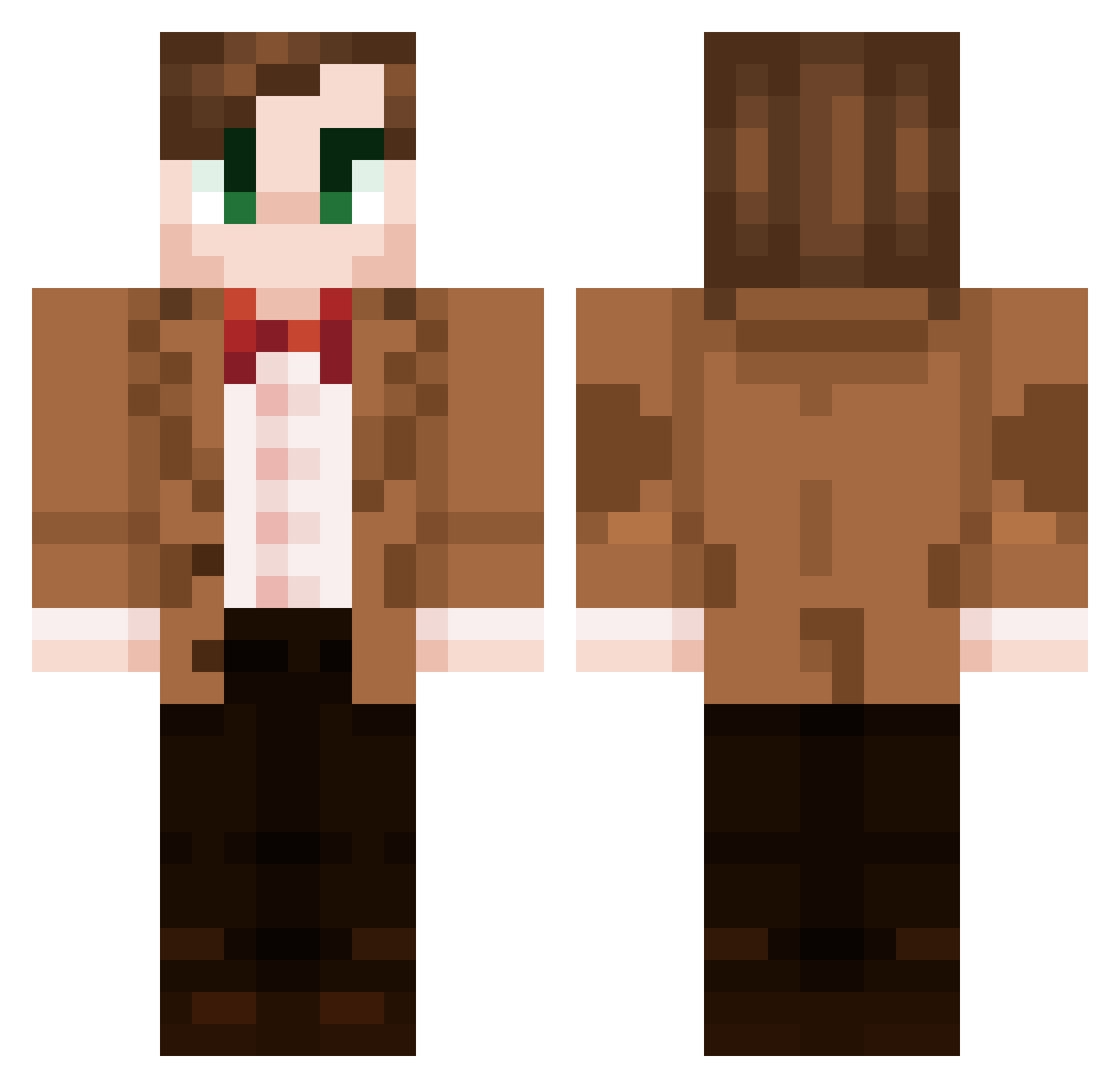 Boomchecker12 Minecraft skin, front and back view