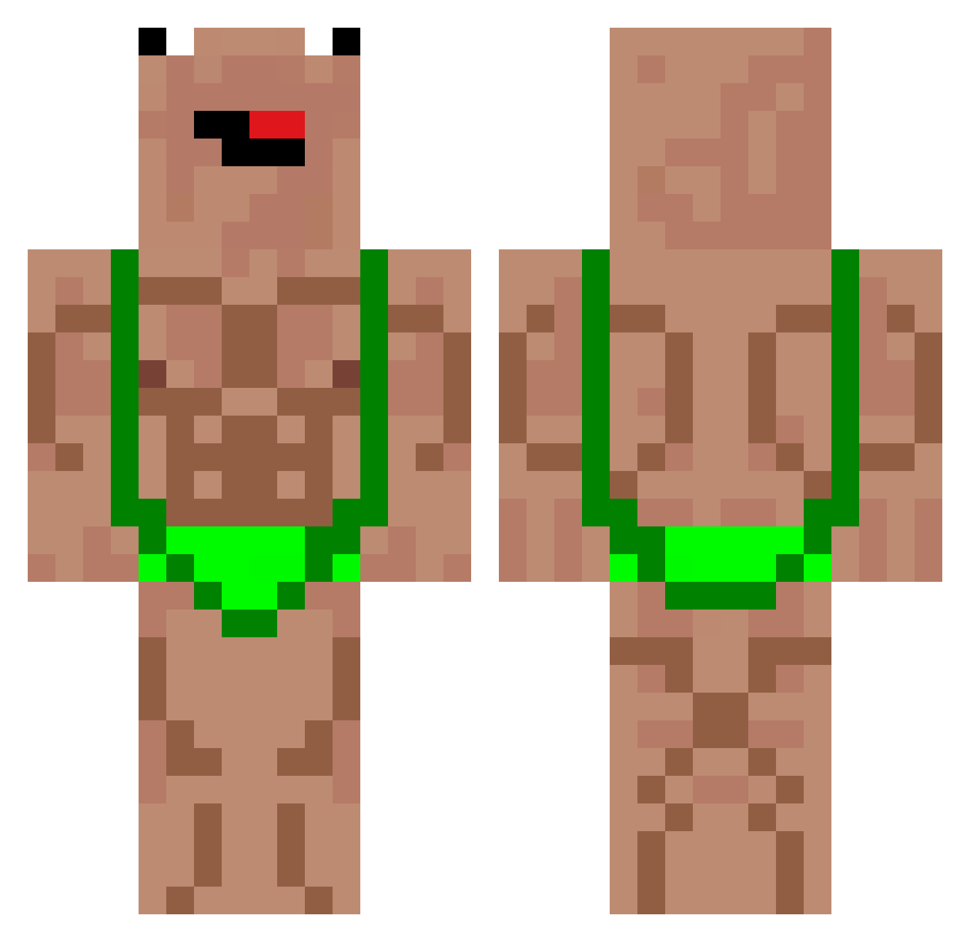 ZenoZuperZhow Minecraft skin, front and back view