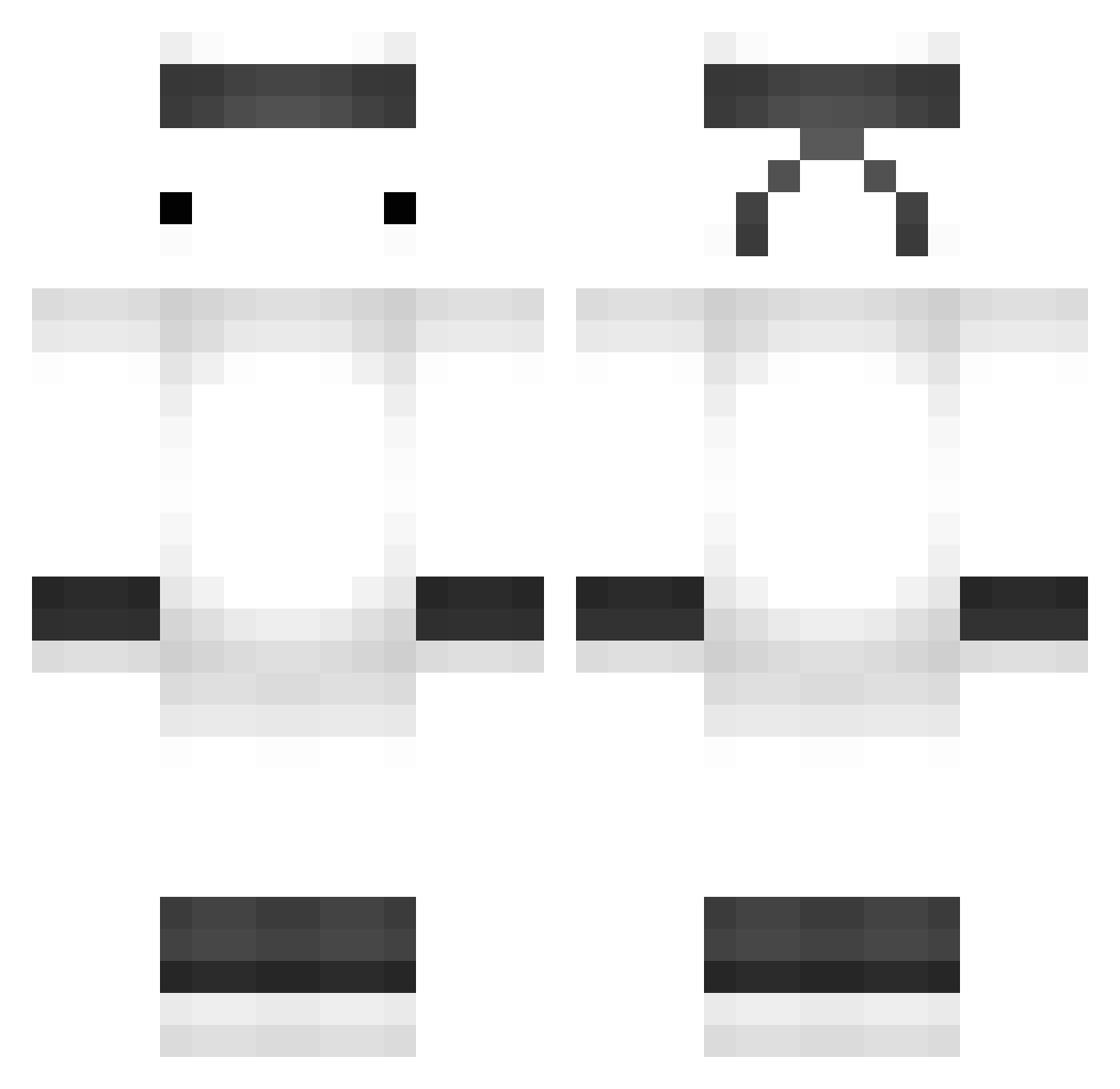Thirstful Minecraft skin, front and back view