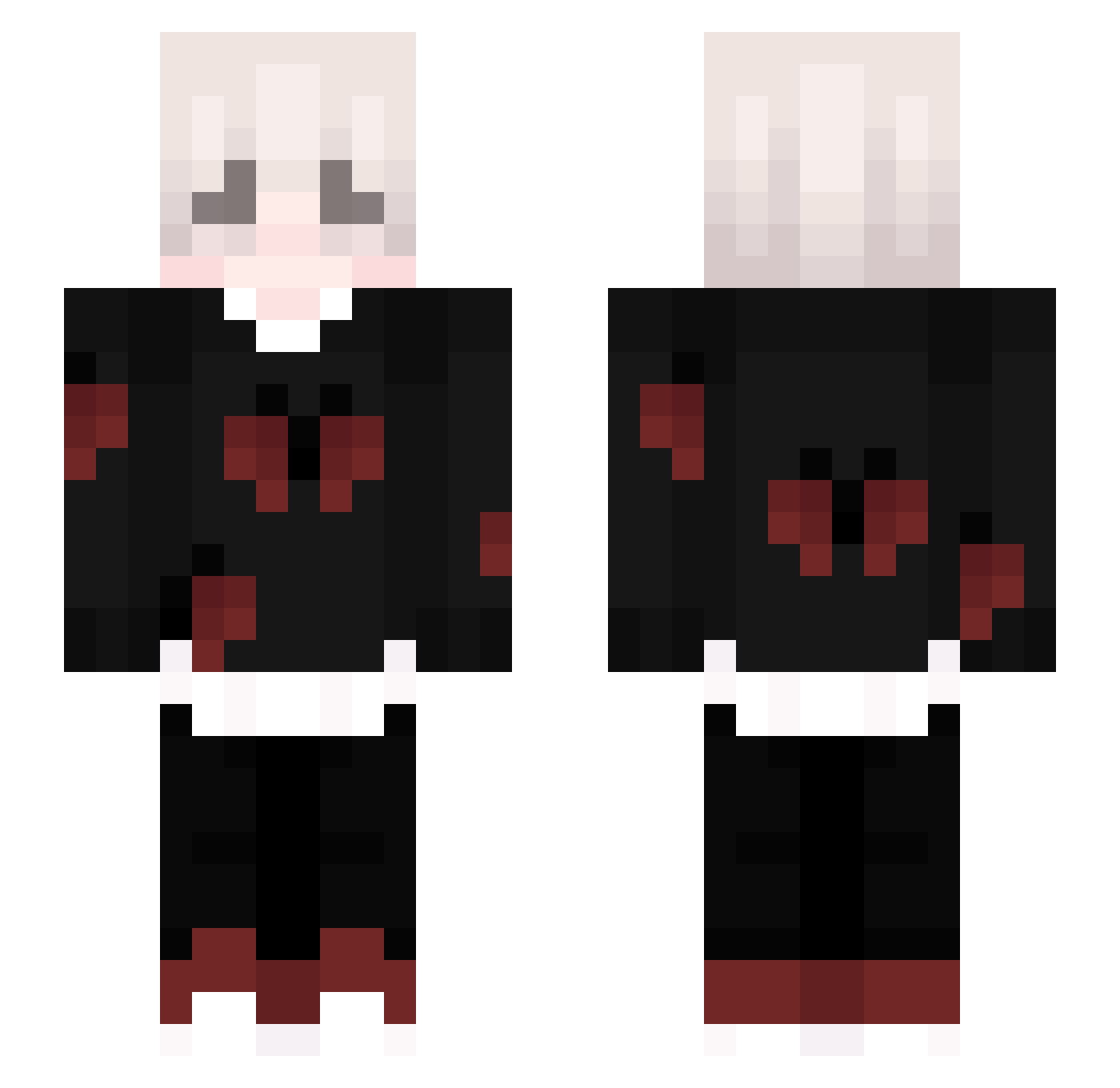 Yelsqw Minecraft skin, front and back view