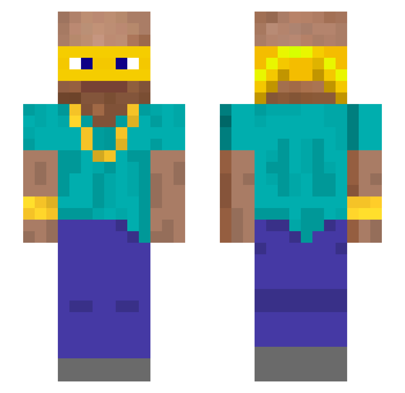 gangsterfromLA Minecraft skin, front and back view