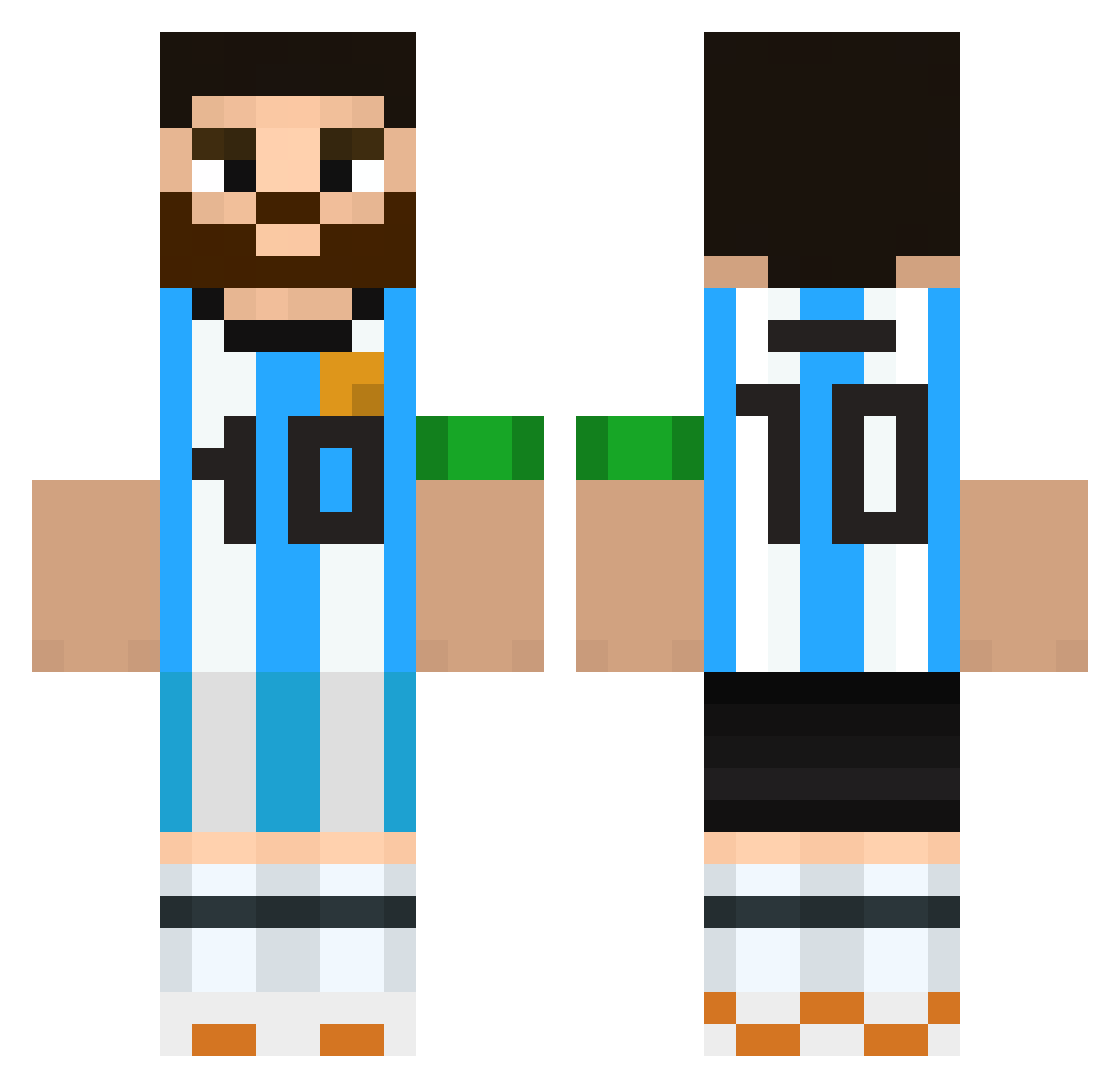 XxYusif Minecraft skin, front and back view