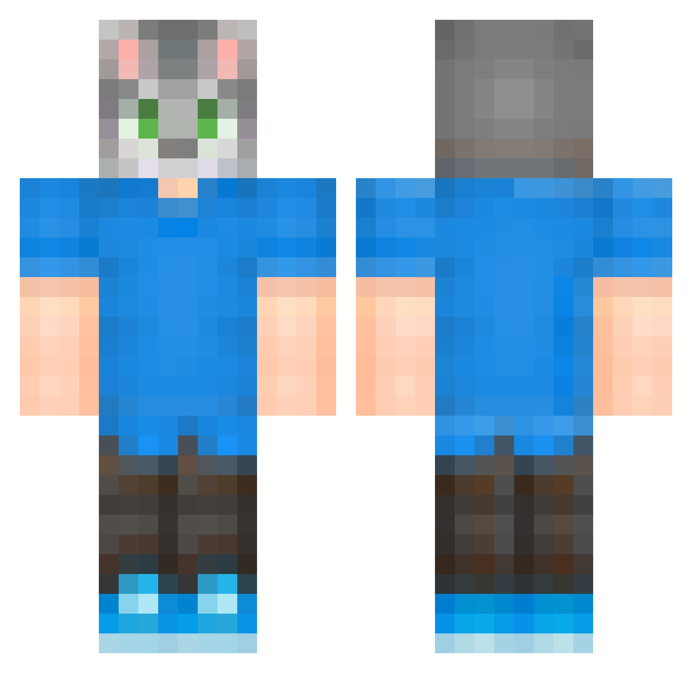 nnfz Minecraft skin, front and back view