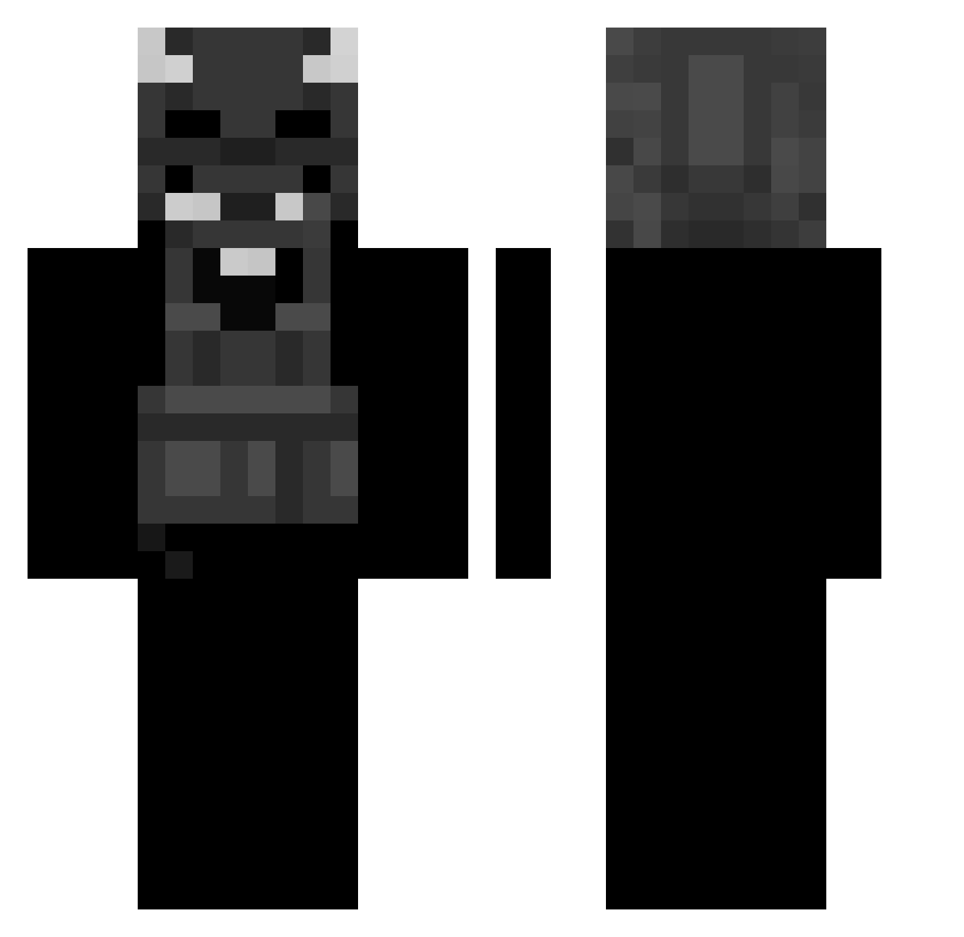 X1ANG6 Minecraft skin, front and back view