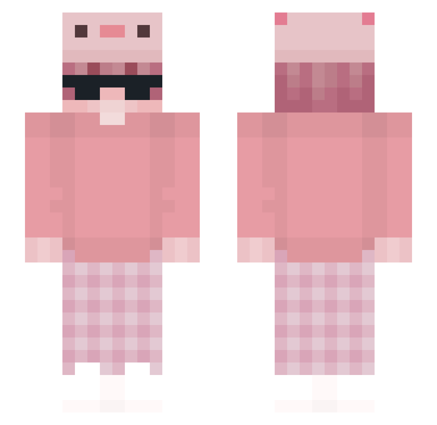 Racuza Minecraft skin, front and back view