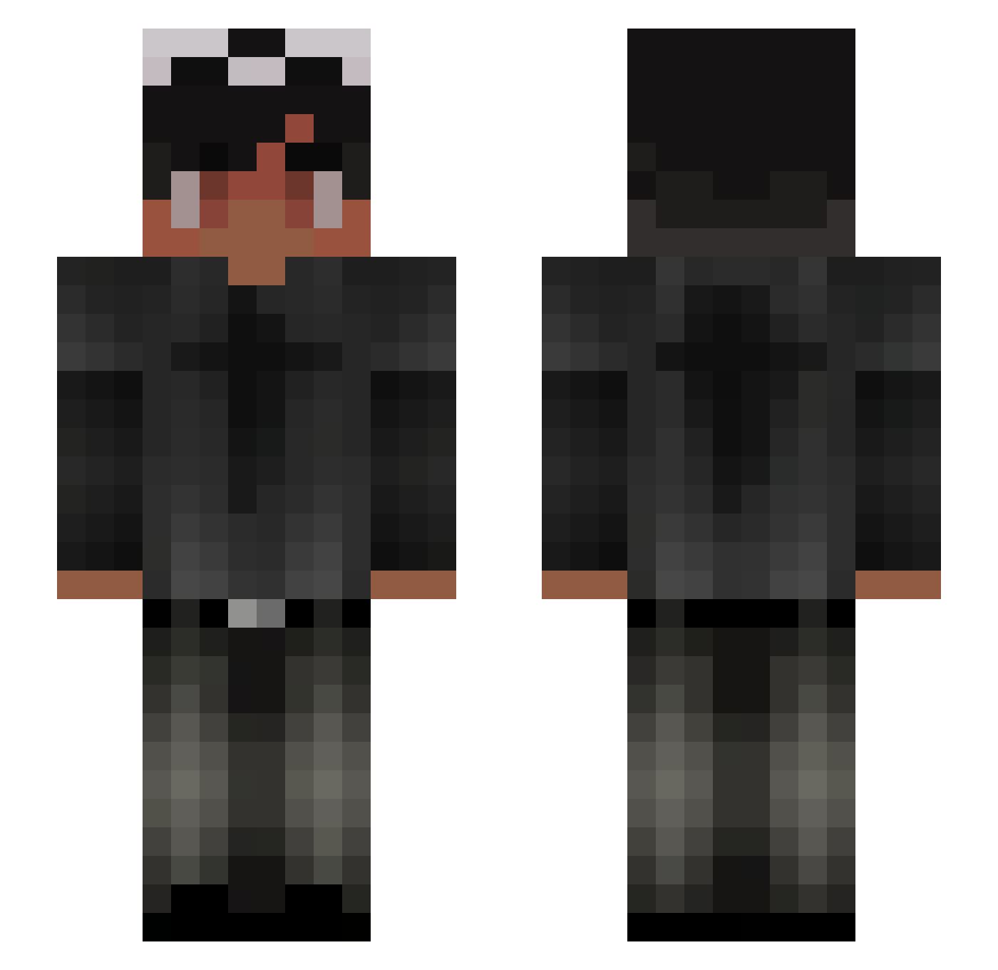 Vqckz Minecraft skin, front and back view
