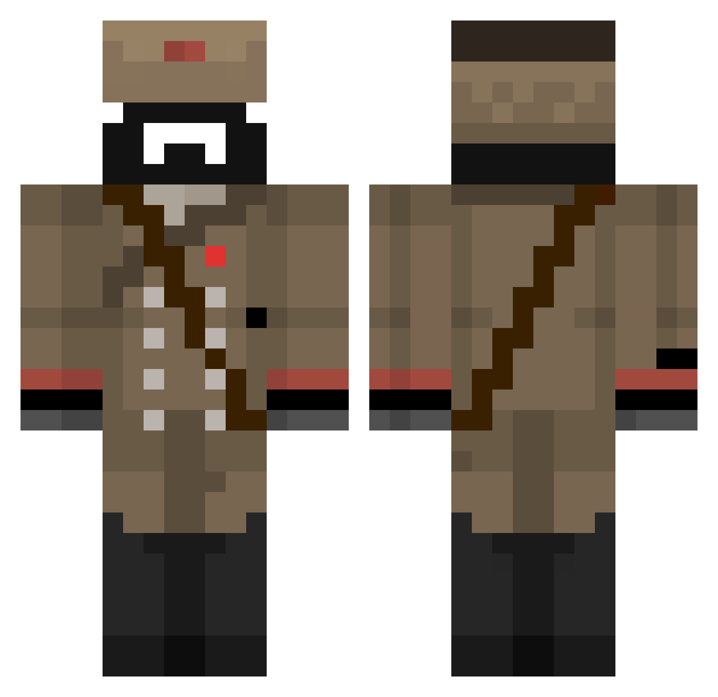 sourataa Minecraft skin, front and back view