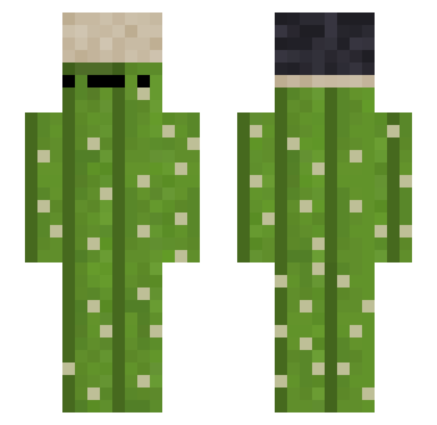 Ohkrxz Minecraft skin, front and back view
