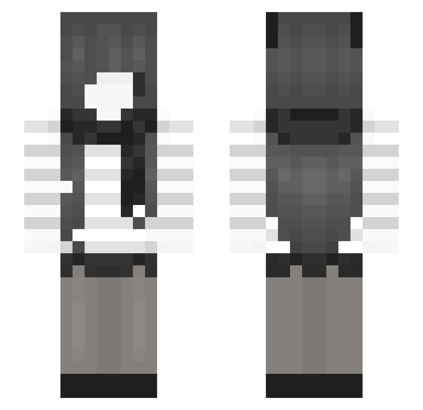 TatsXD Minecraft skin, front and back view