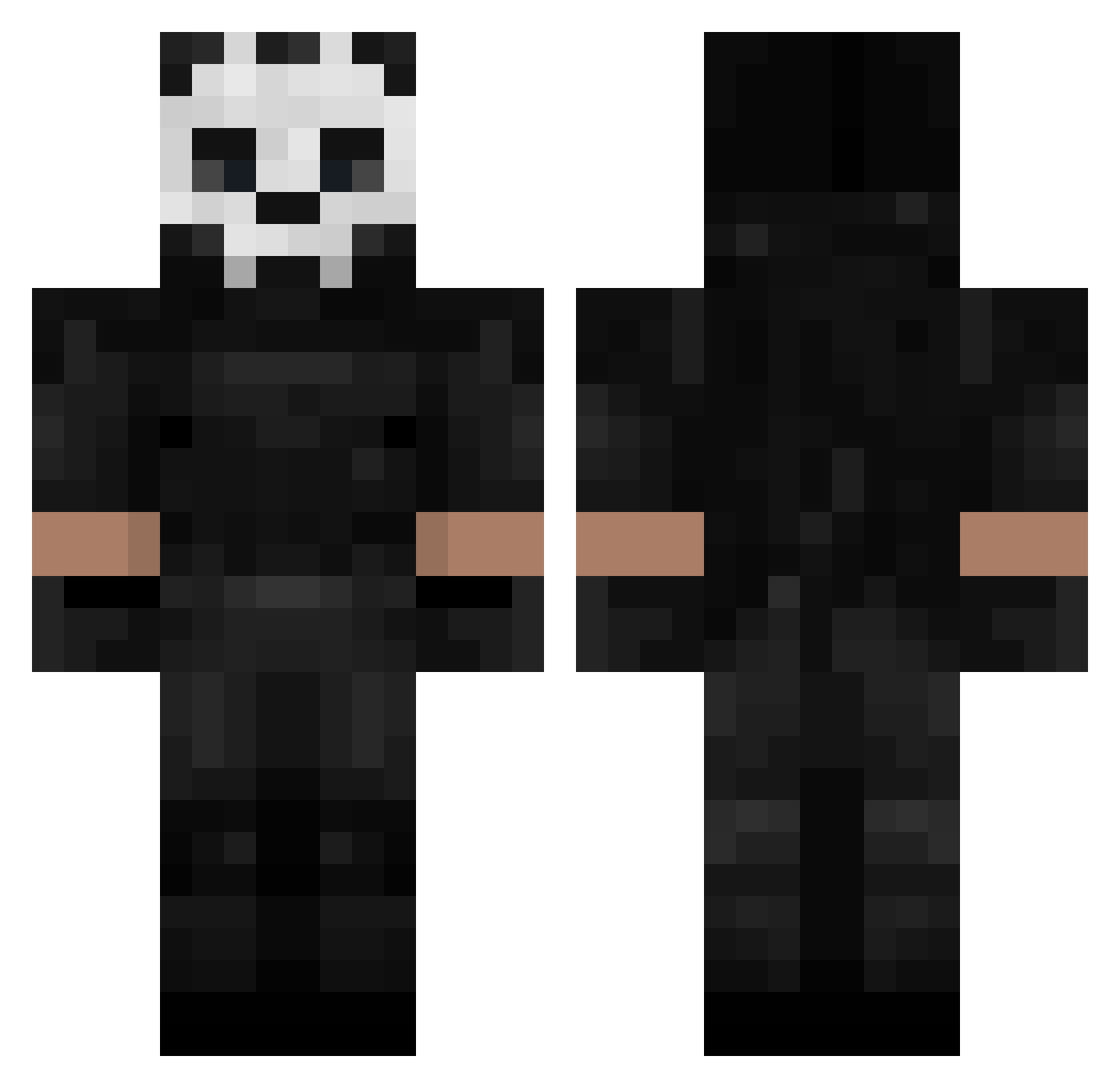 thrqsendpie Minecraft skin, front and back view