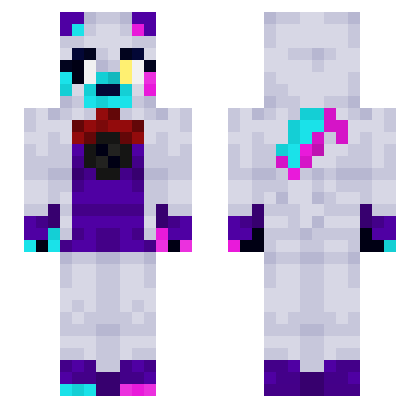 RoxieChicken Minecraft skin, front and back view
