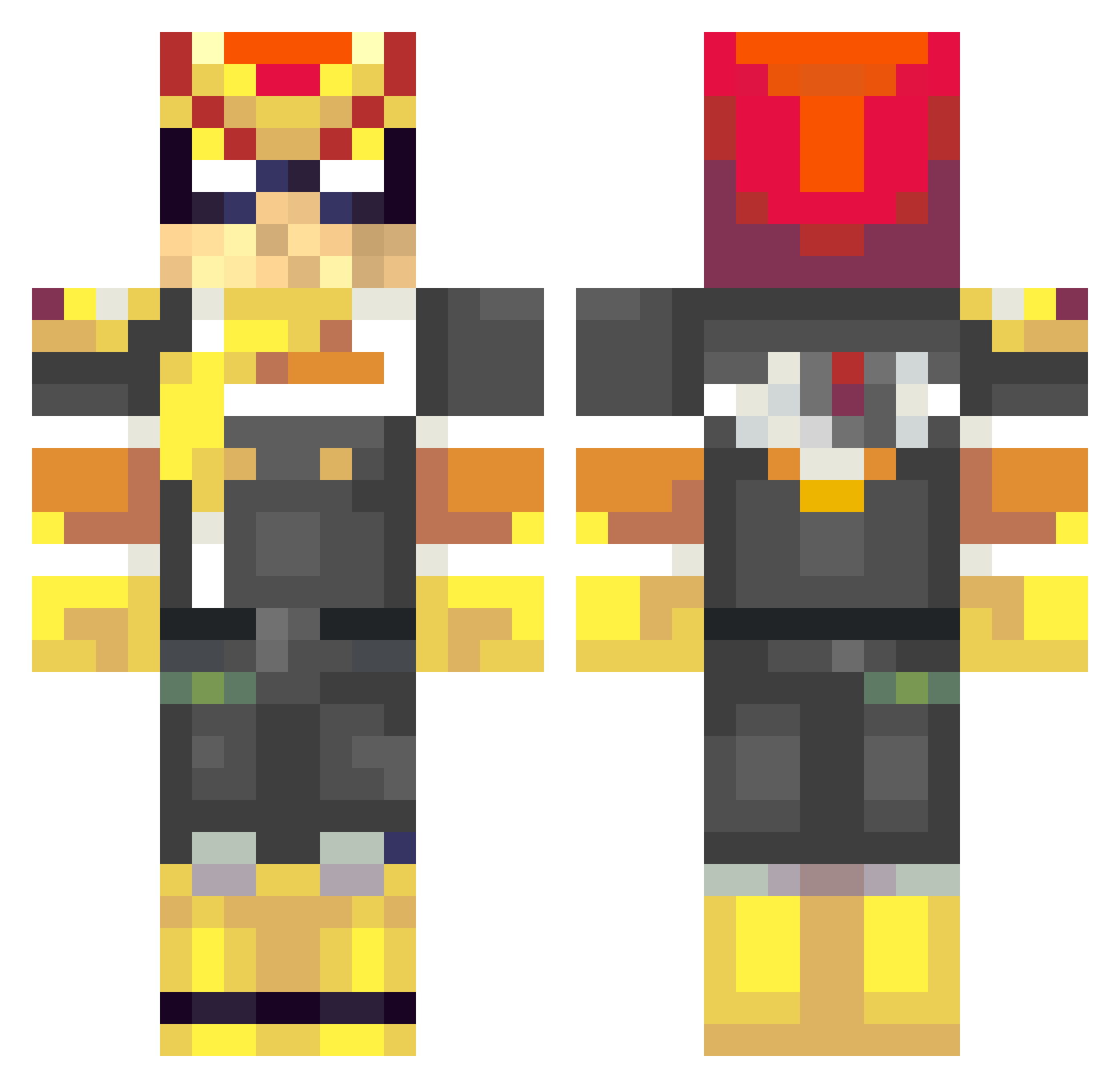 Rytone07 Minecraft skin, front and back view