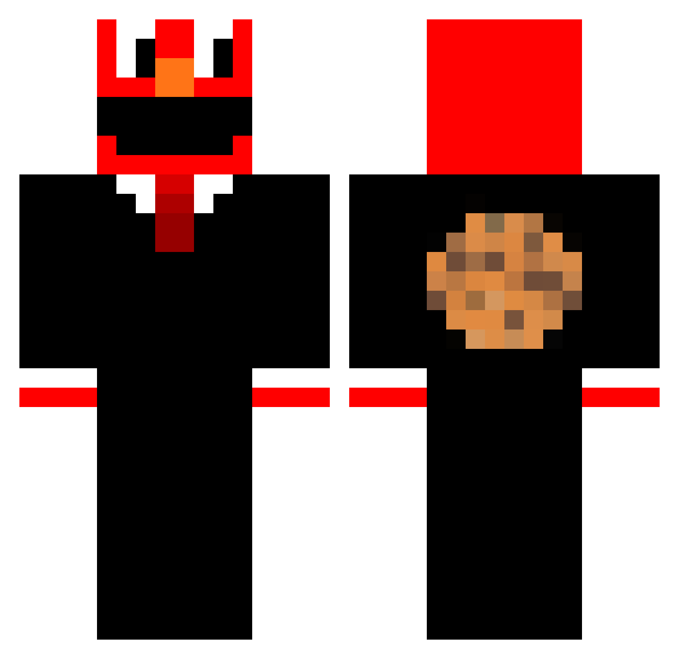 Converted Minecraft skin, front and back view