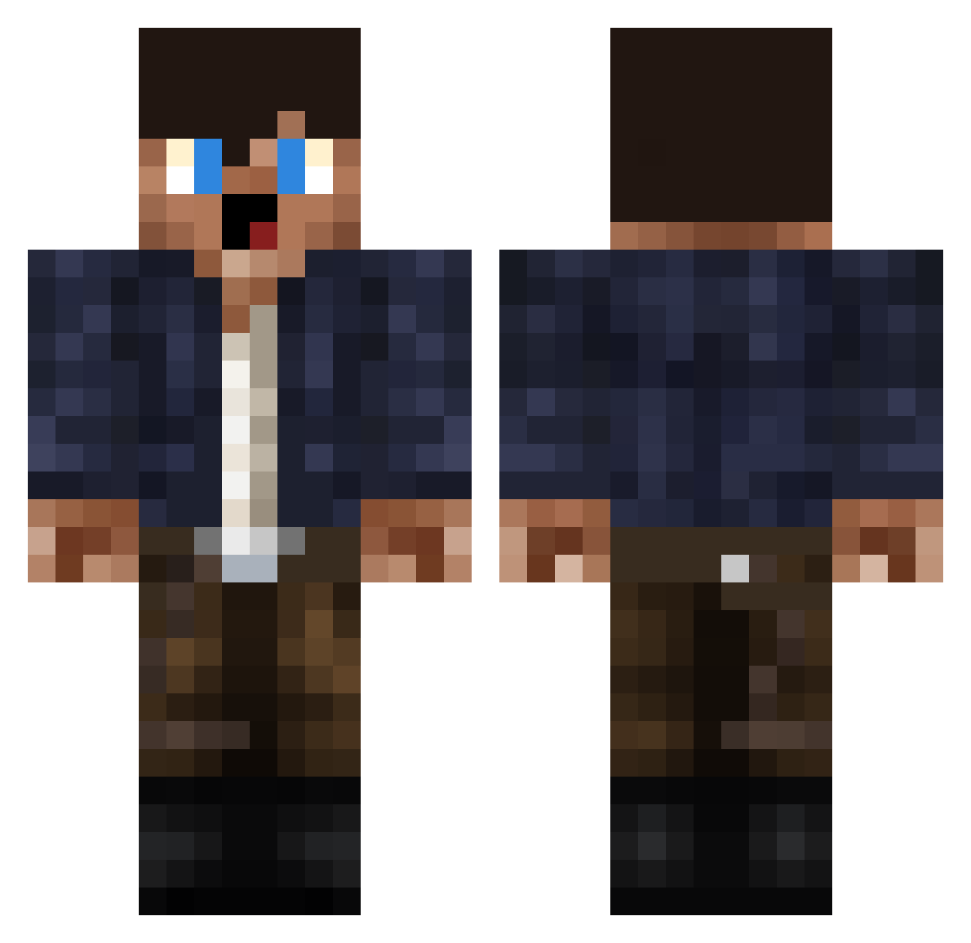 Colent Minecraft skin, front and back view