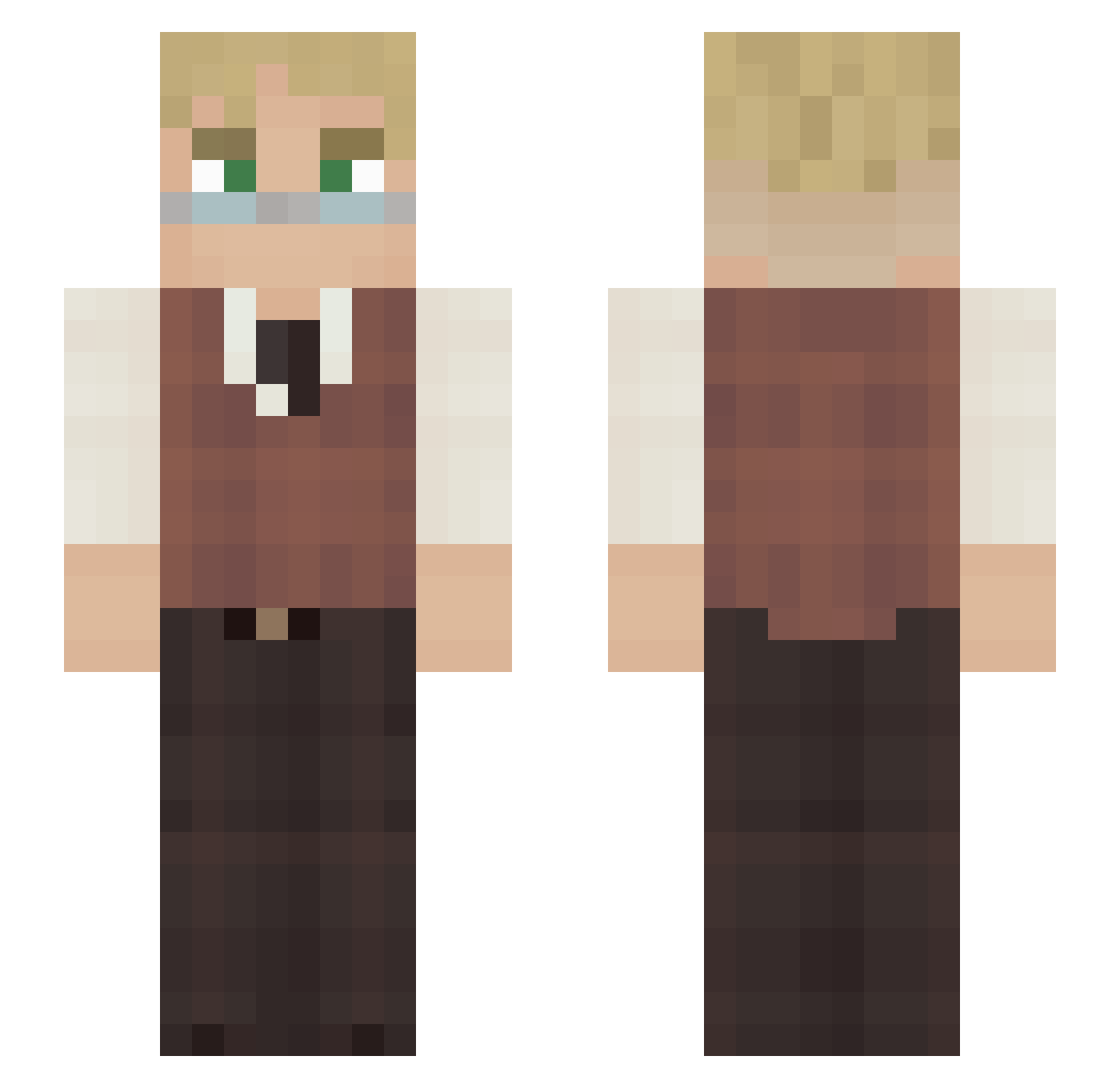 SerBerith Minecraft skin, front and back view