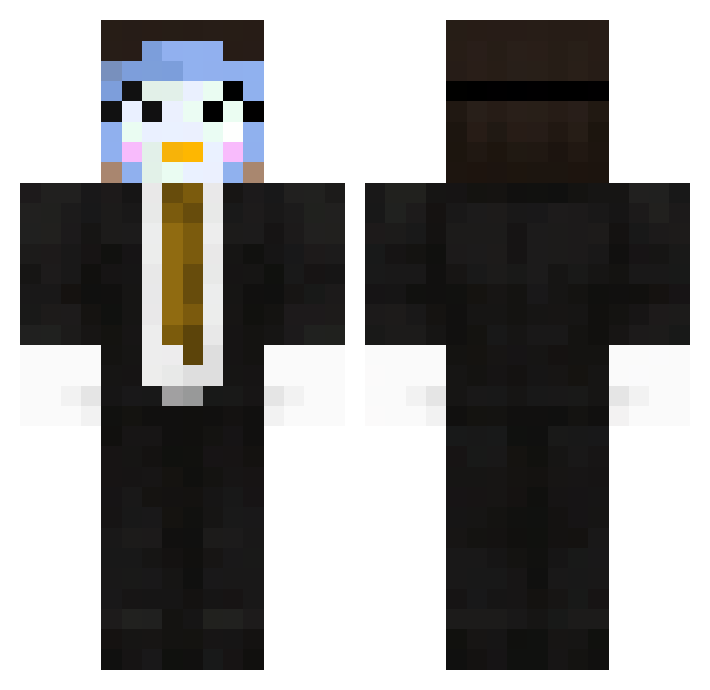 H7rx Minecraft skin, front and back view