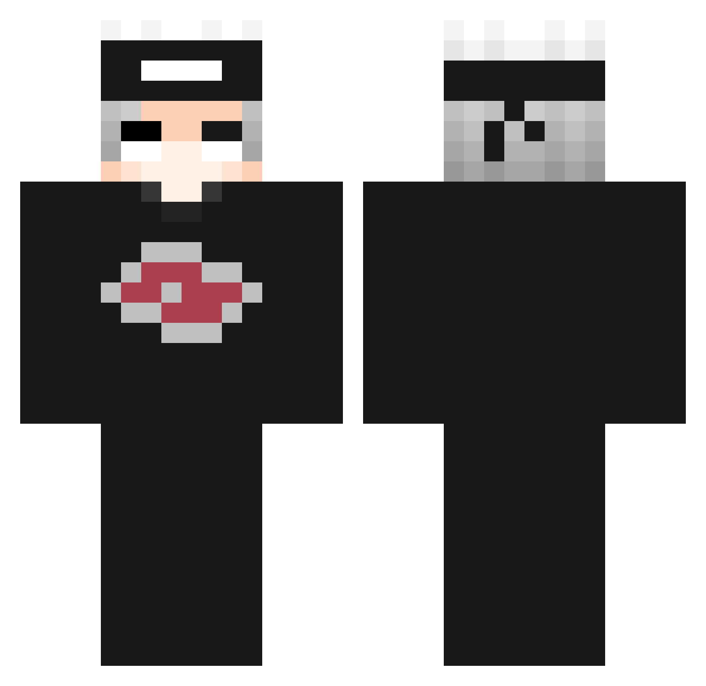 ALTF4Maki Minecraft skin, front and back view