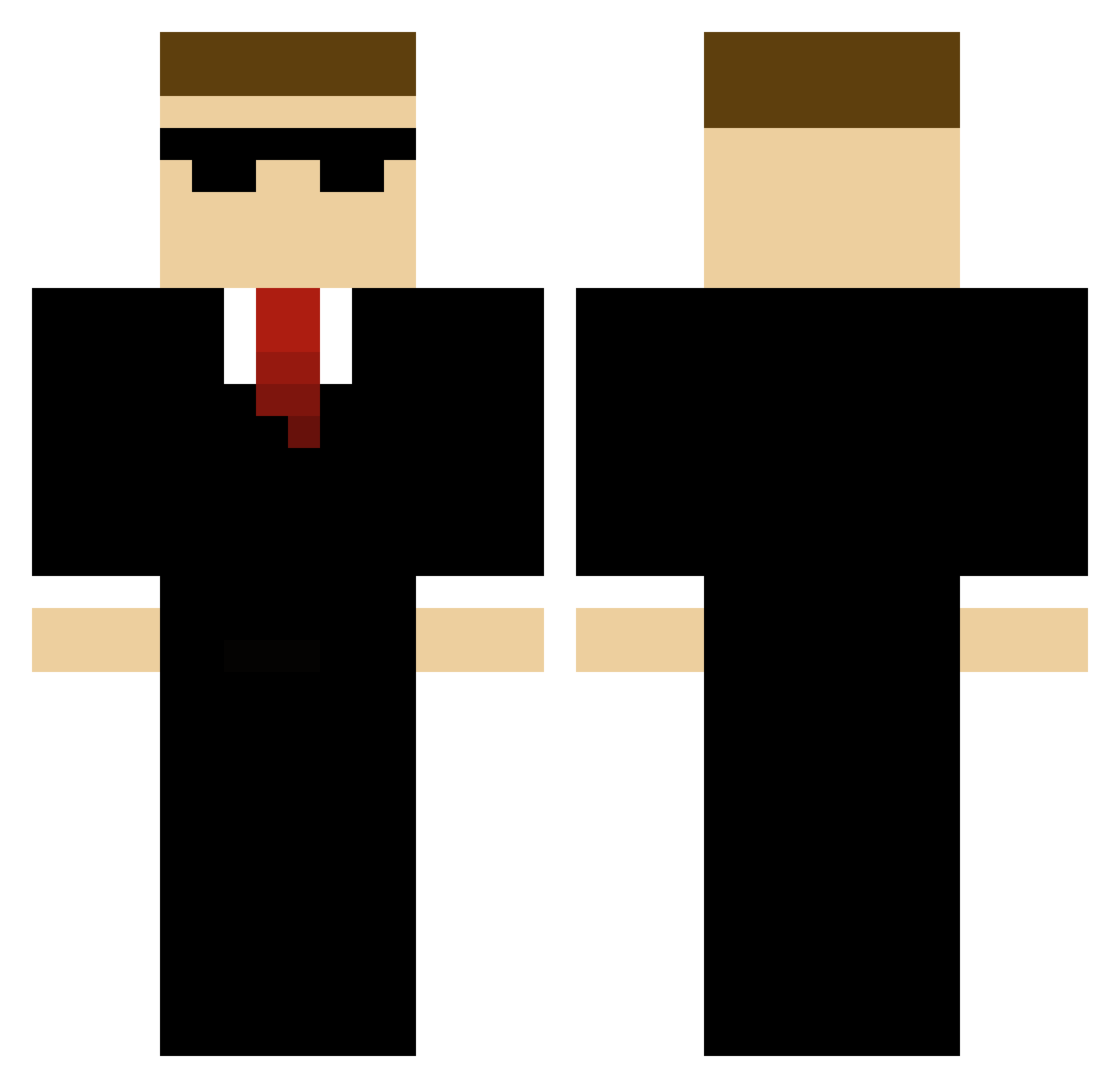 Virxus Minecraft skin, front and back view