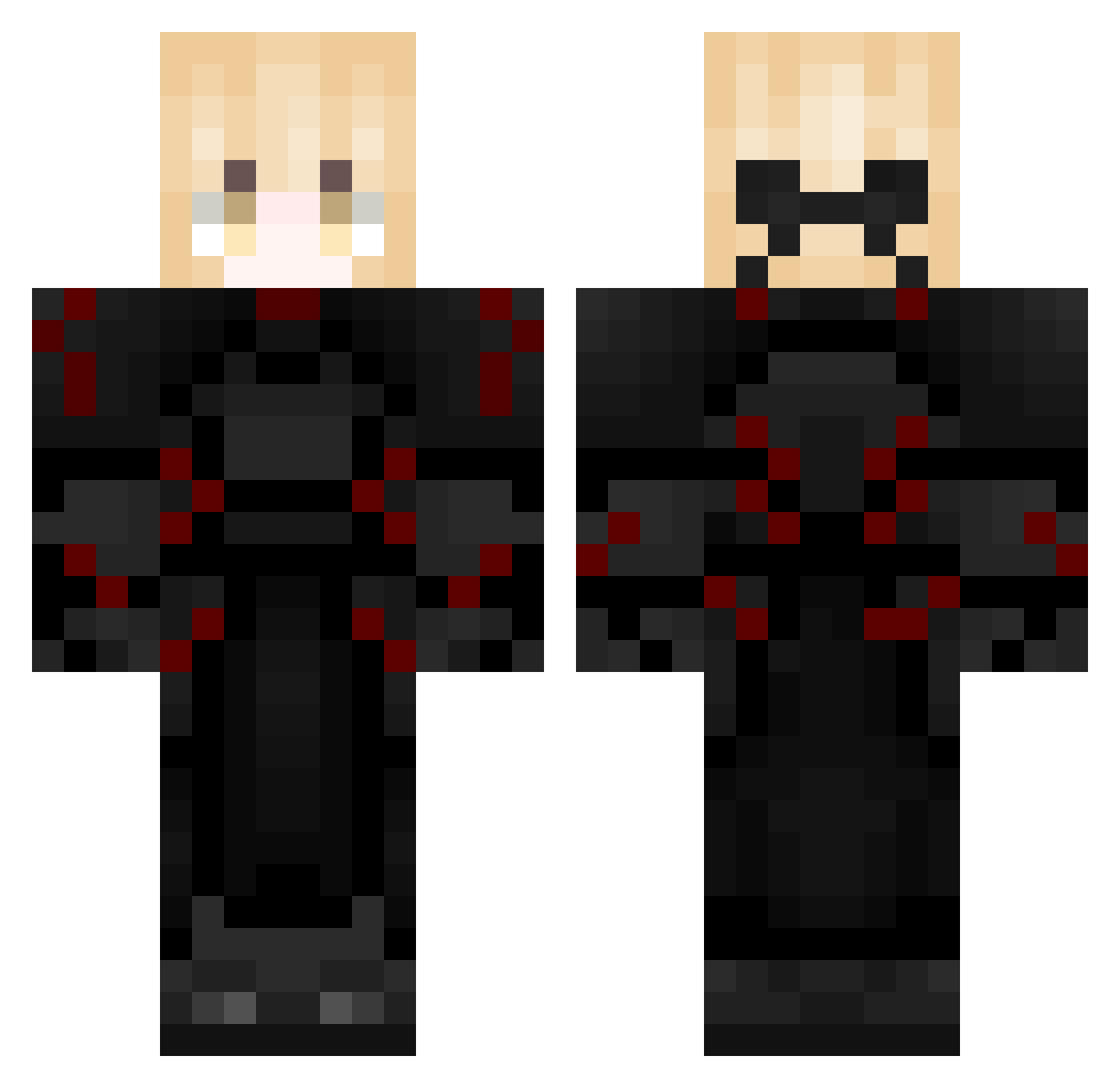 AppleFriitter Minecraft skin, front and back view