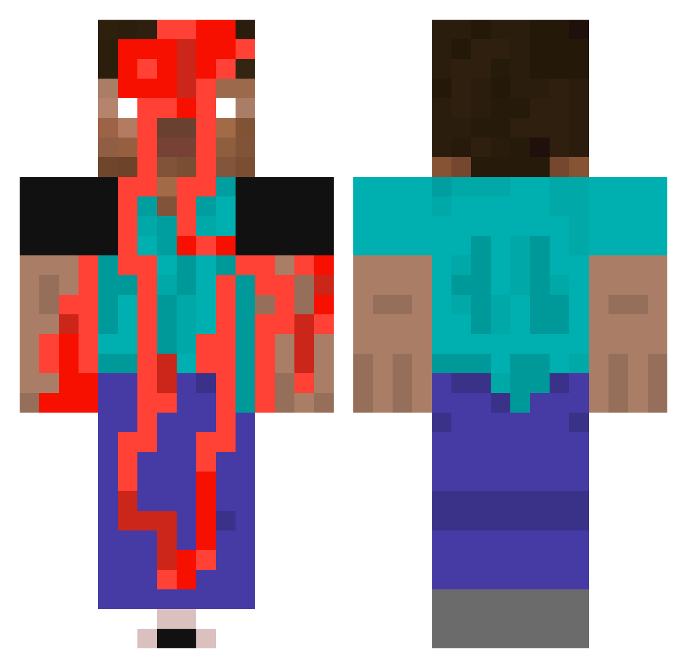 DarkDoraemon Minecraft skin, front and back view