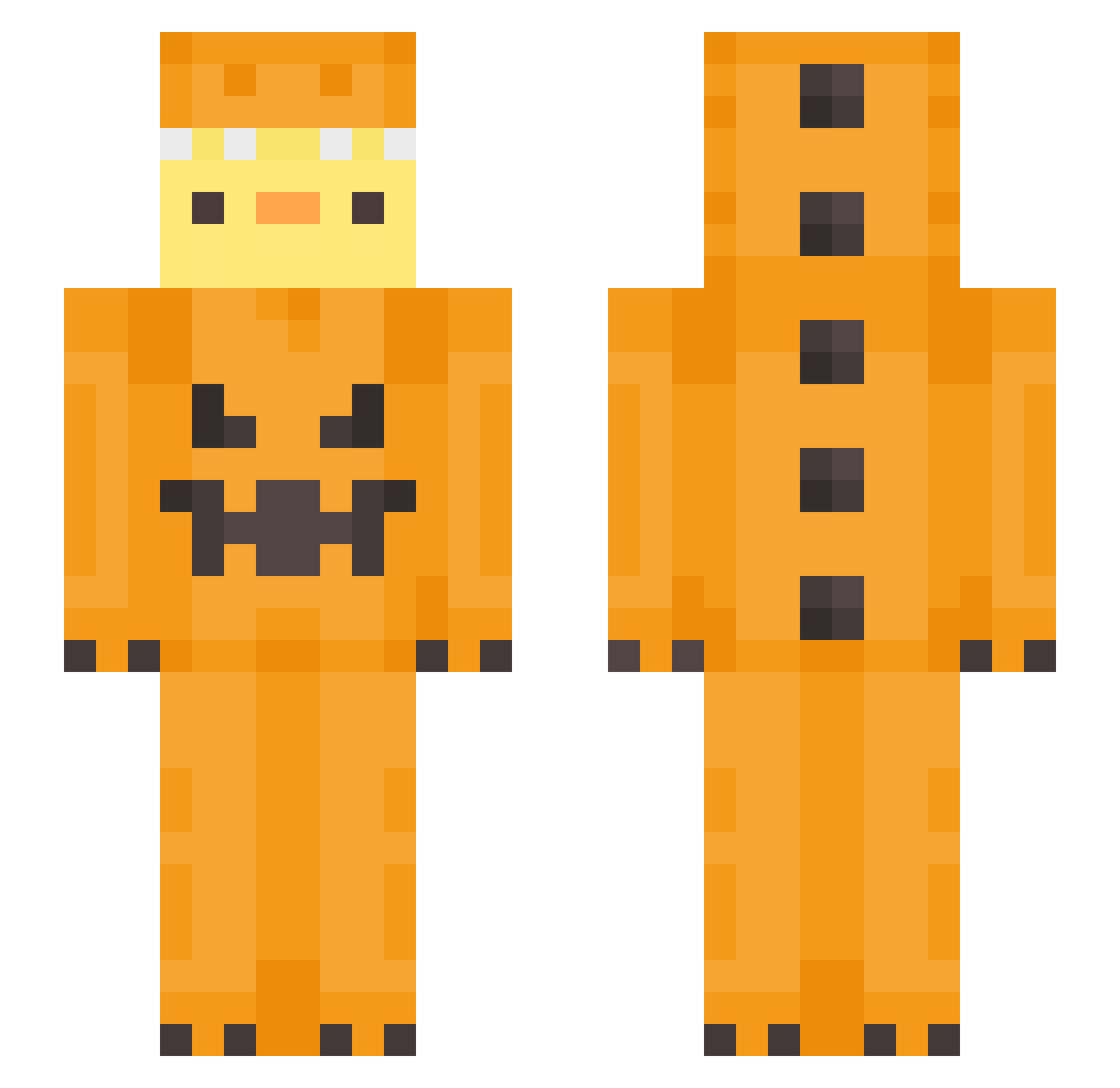 3Som Minecraft skin, front and back view