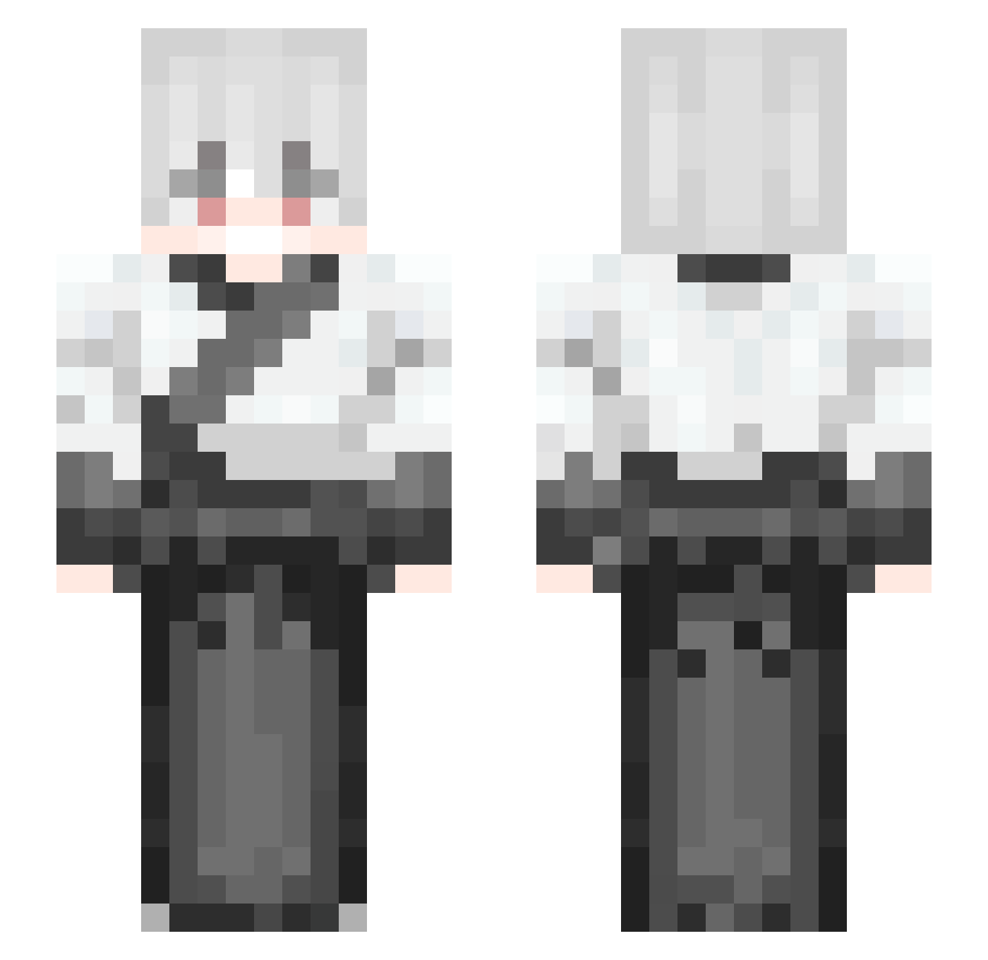 heroinkitty Minecraft skin, front and back view