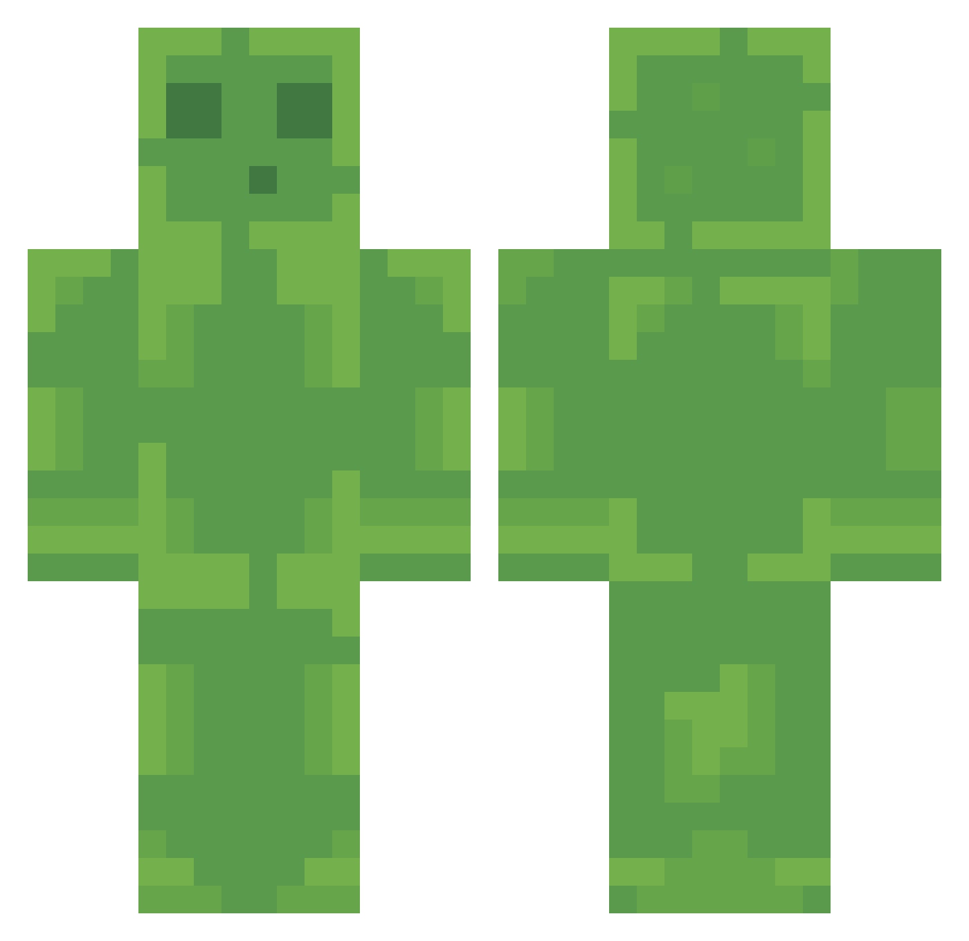 silvern Minecraft skin, front and back view