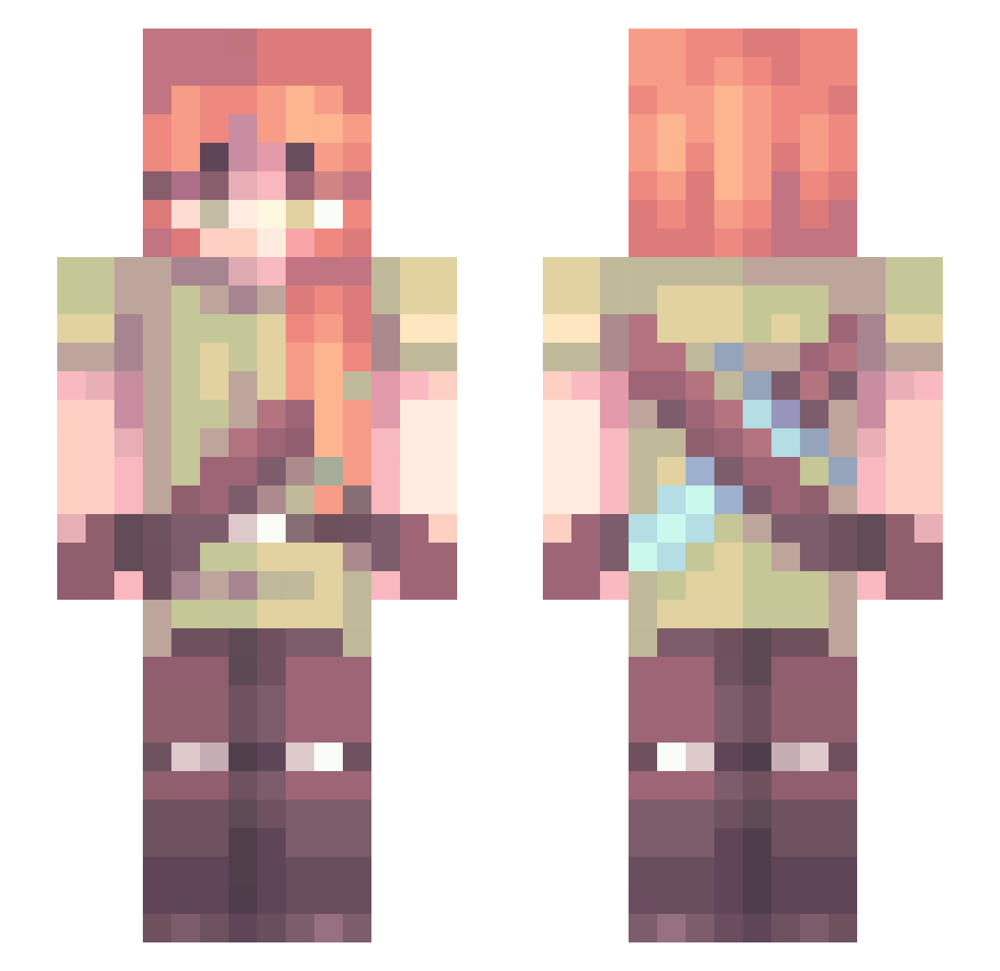Yuccbj Minecraft skin, front and back view