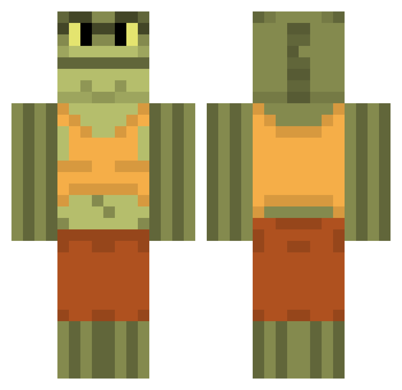 1_fat_bass Minecraft skin, front and back view