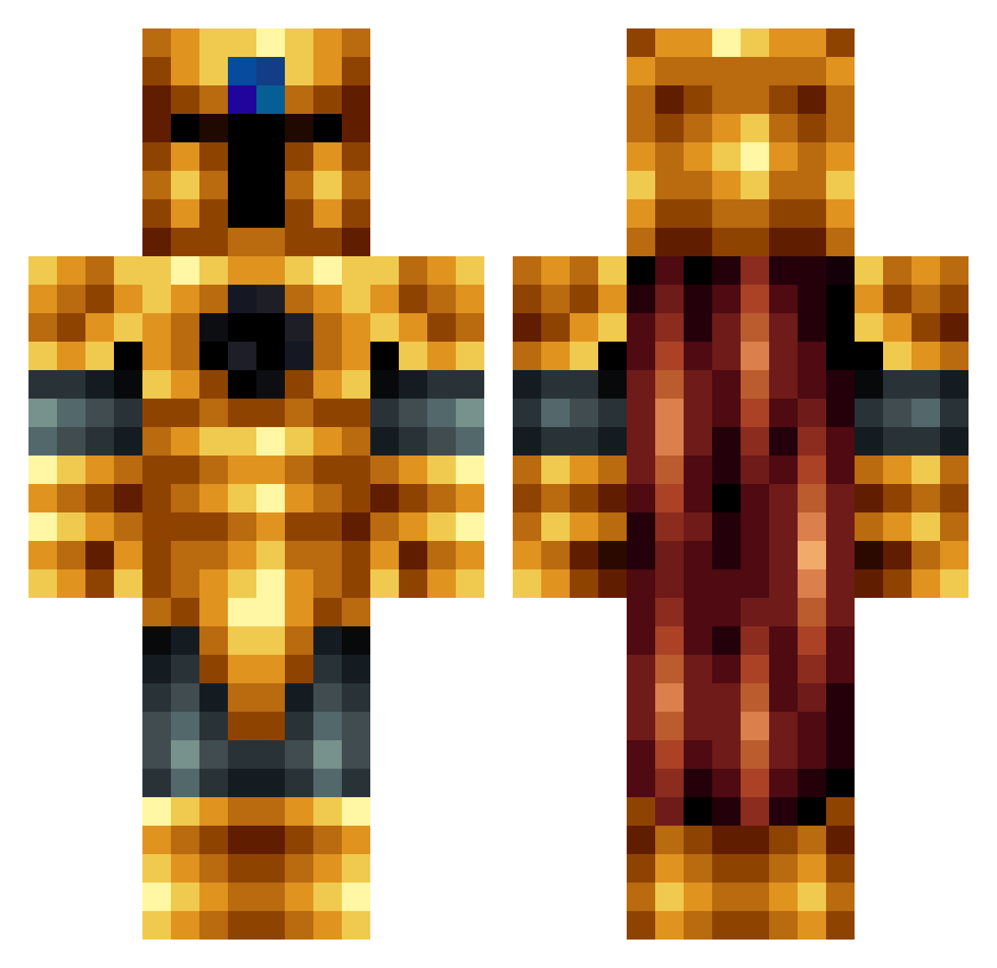 EA5E Minecraft skin, front and back view