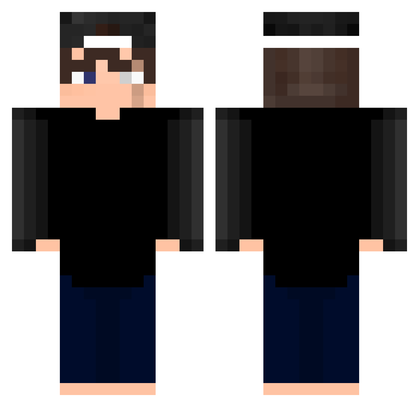 zImmortalHG Minecraft skin, front and back view