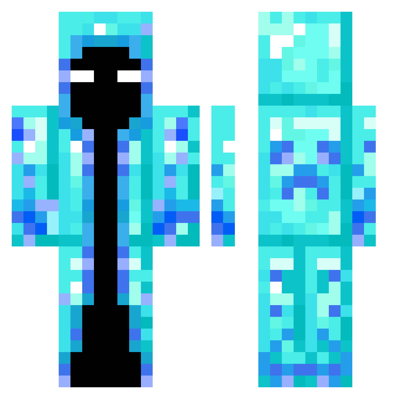 Kage11 Minecraft skin, front and back view