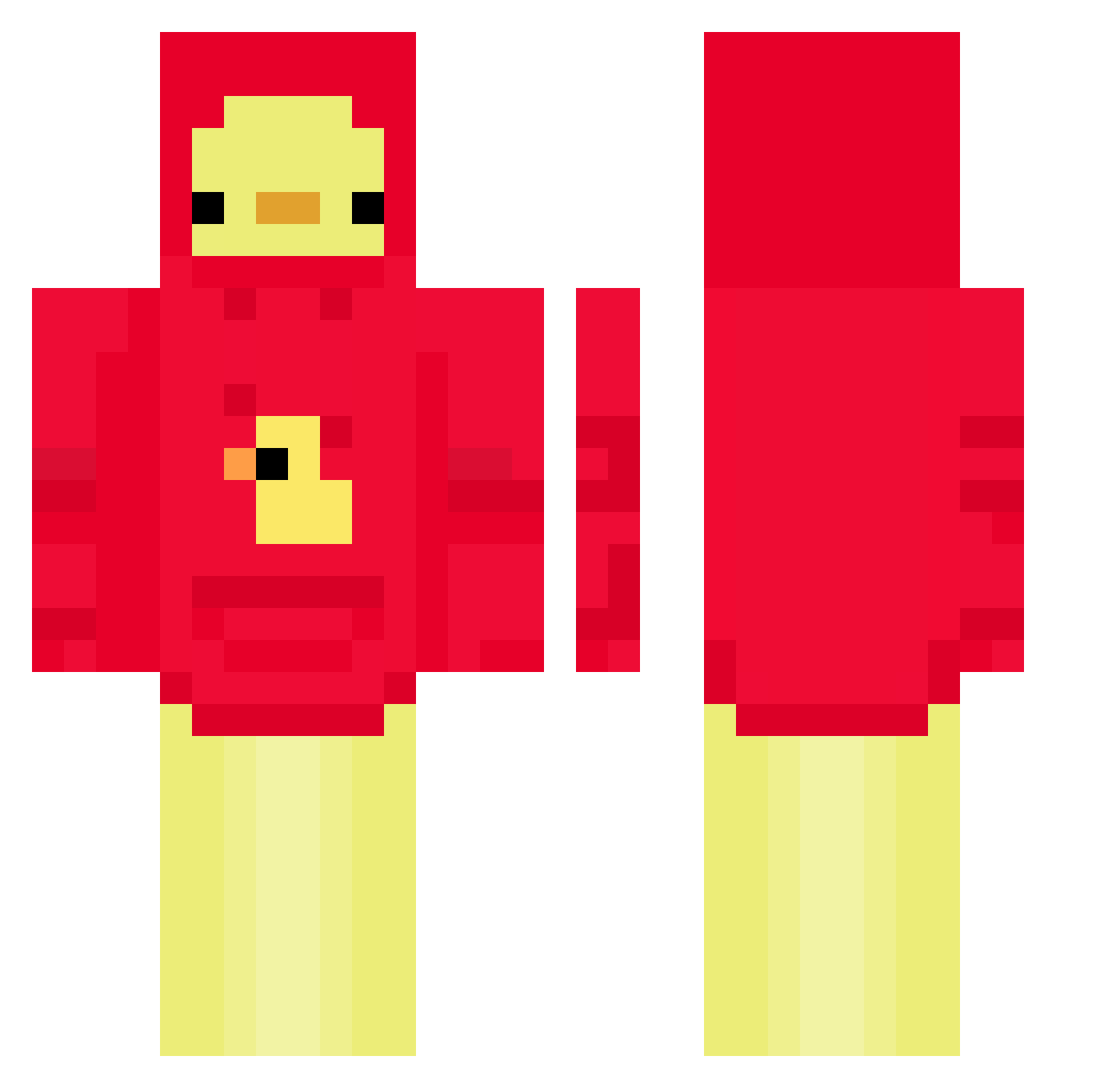 Toshikagura Minecraft skin, front and back view