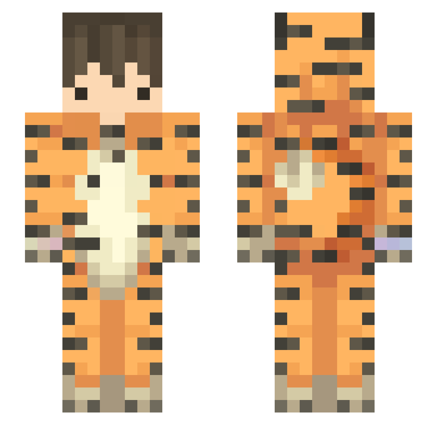 Unfeated Minecraft skin, front and back view