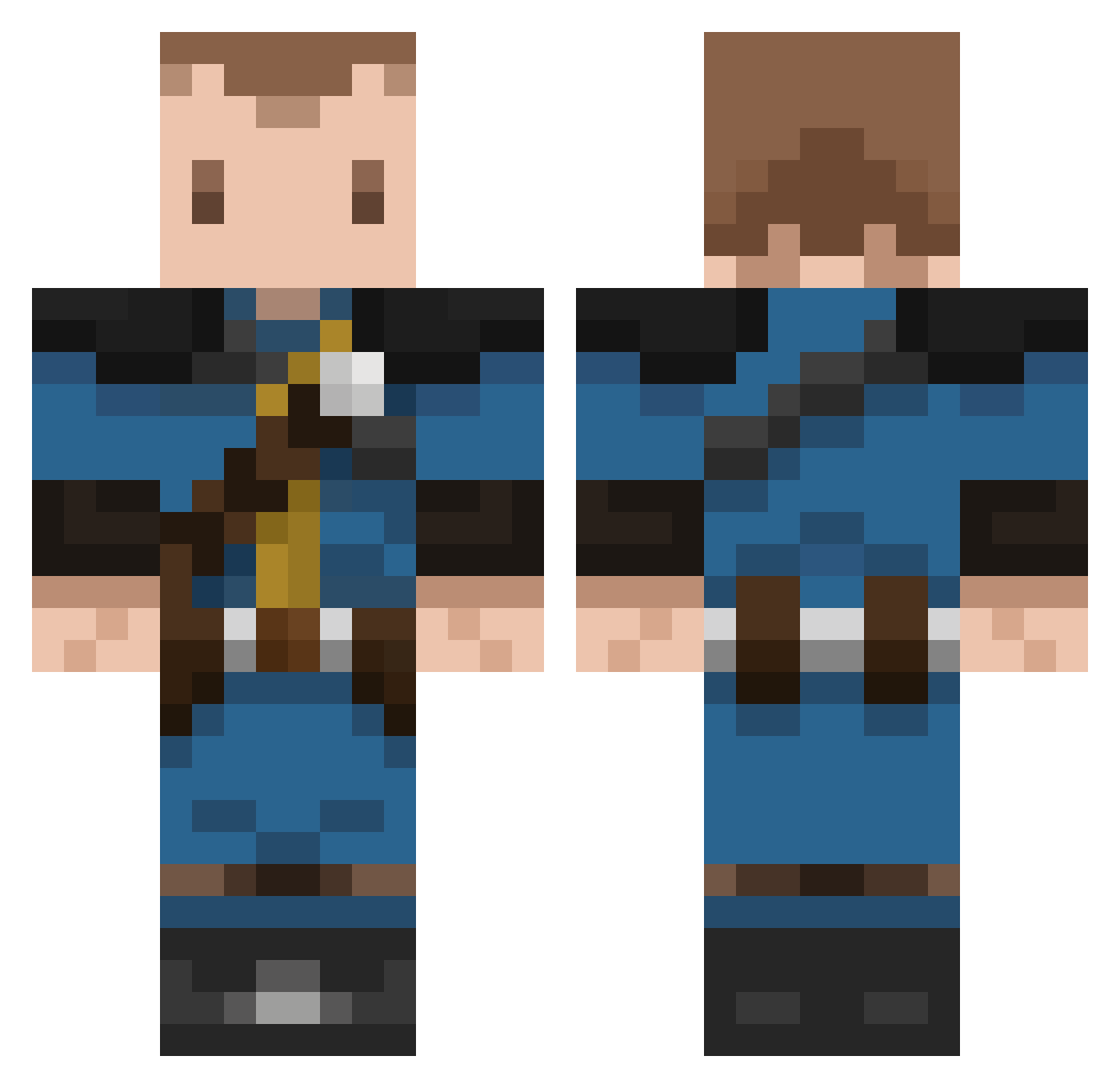 Burdock Minecraft skin, front and back view