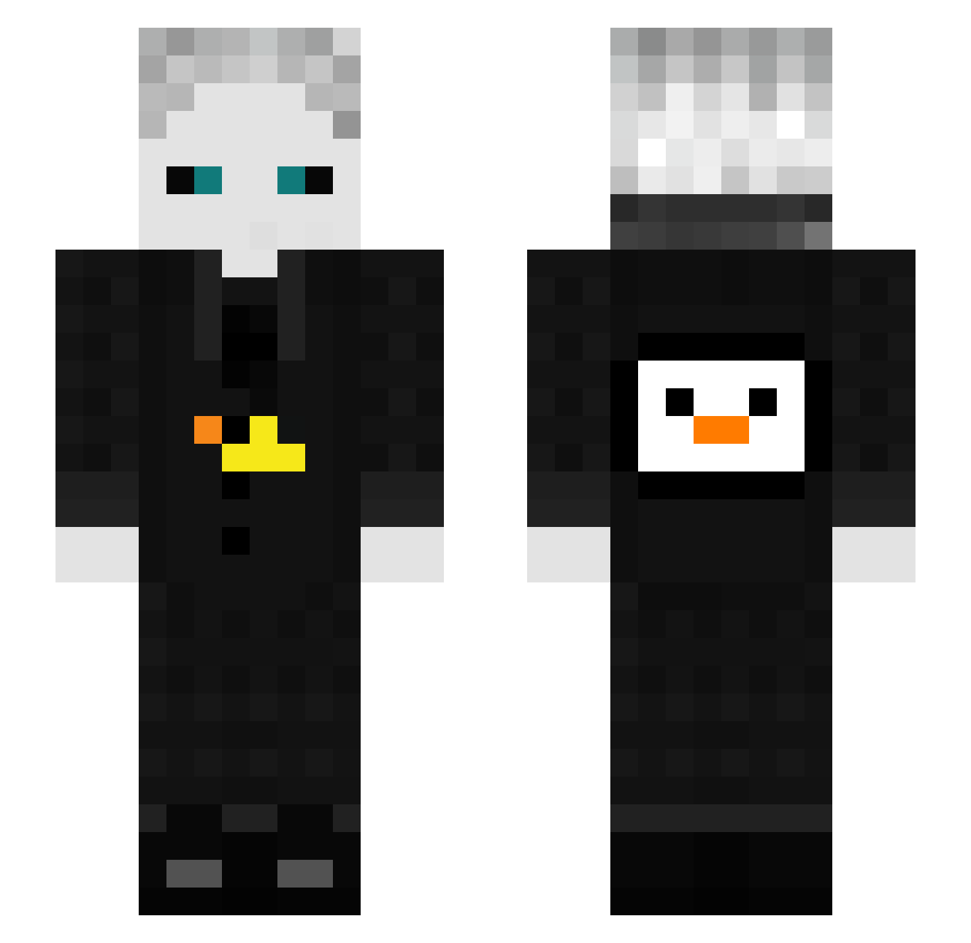 Schnoeltze Minecraft skin, front and back view