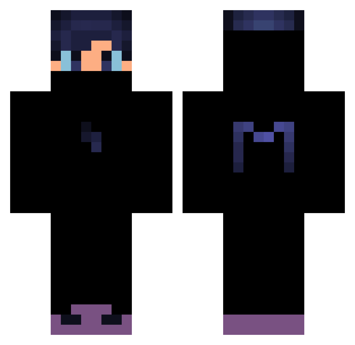 Srbr20 Minecraft skin, front and back view