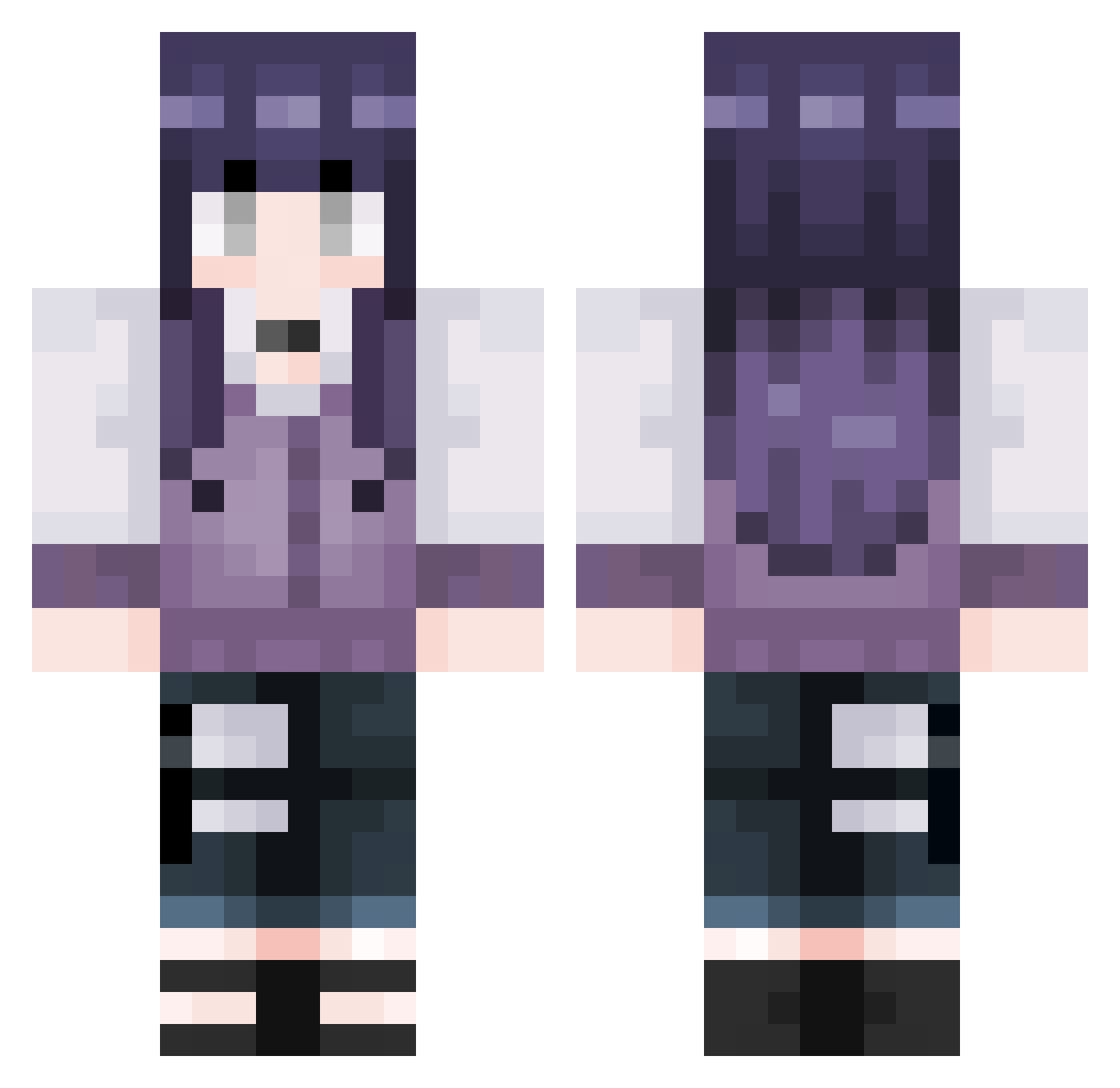 joydw Minecraft skin, front and back view