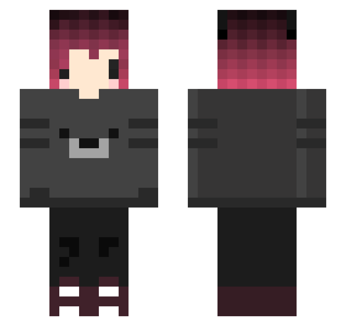 Valkryai Minecraft skin, front and back view