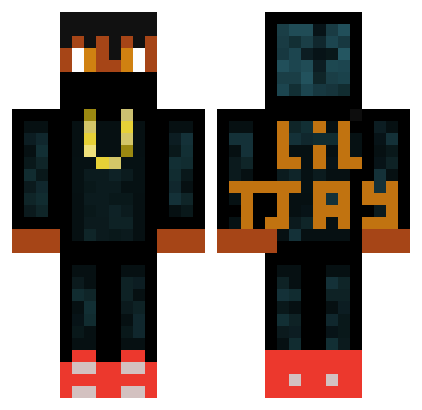 ripsmelly Minecraft skin, front and back view