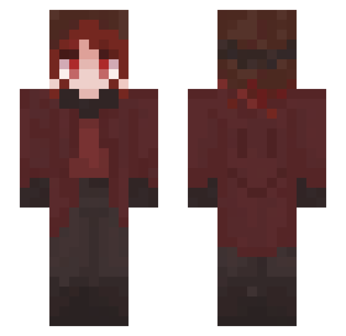ShadeFoxx77 Minecraft skin, front and back view