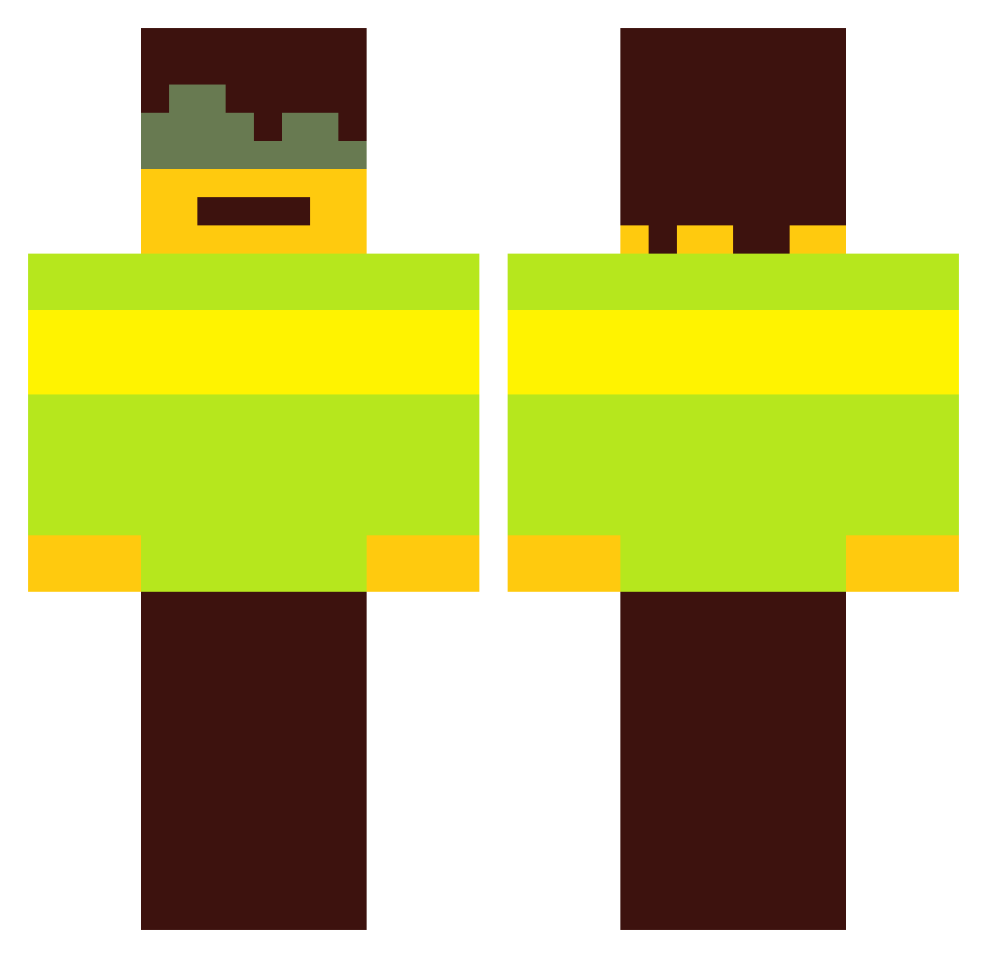 Tomppux Minecraft skin, front and back view