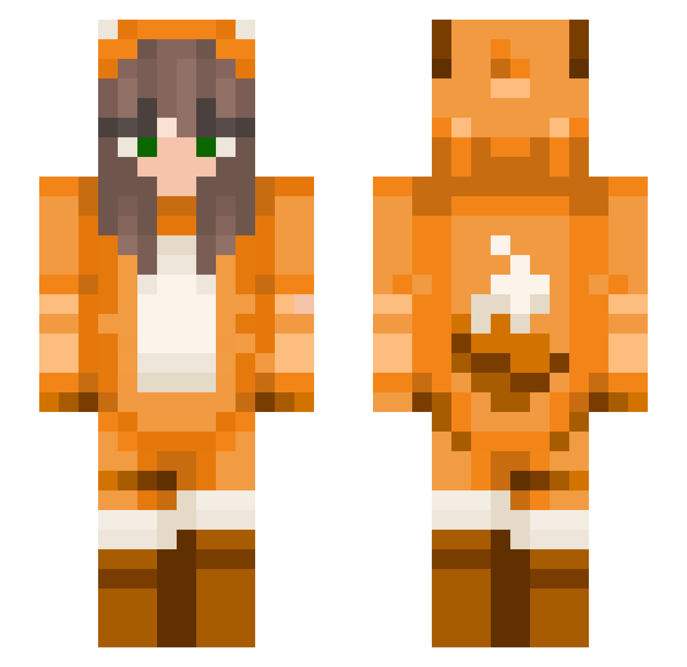 MiinOo Minecraft skin, front and back view