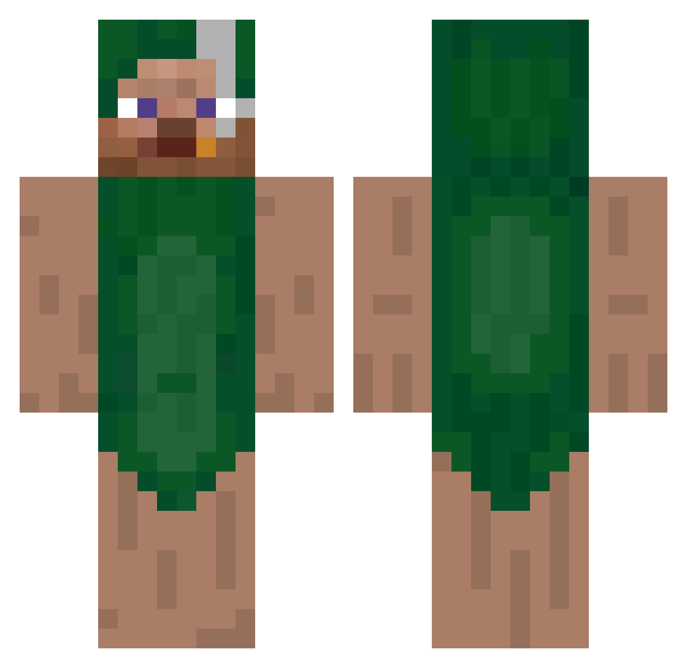 Salzwaffel Minecraft skin, front and back view