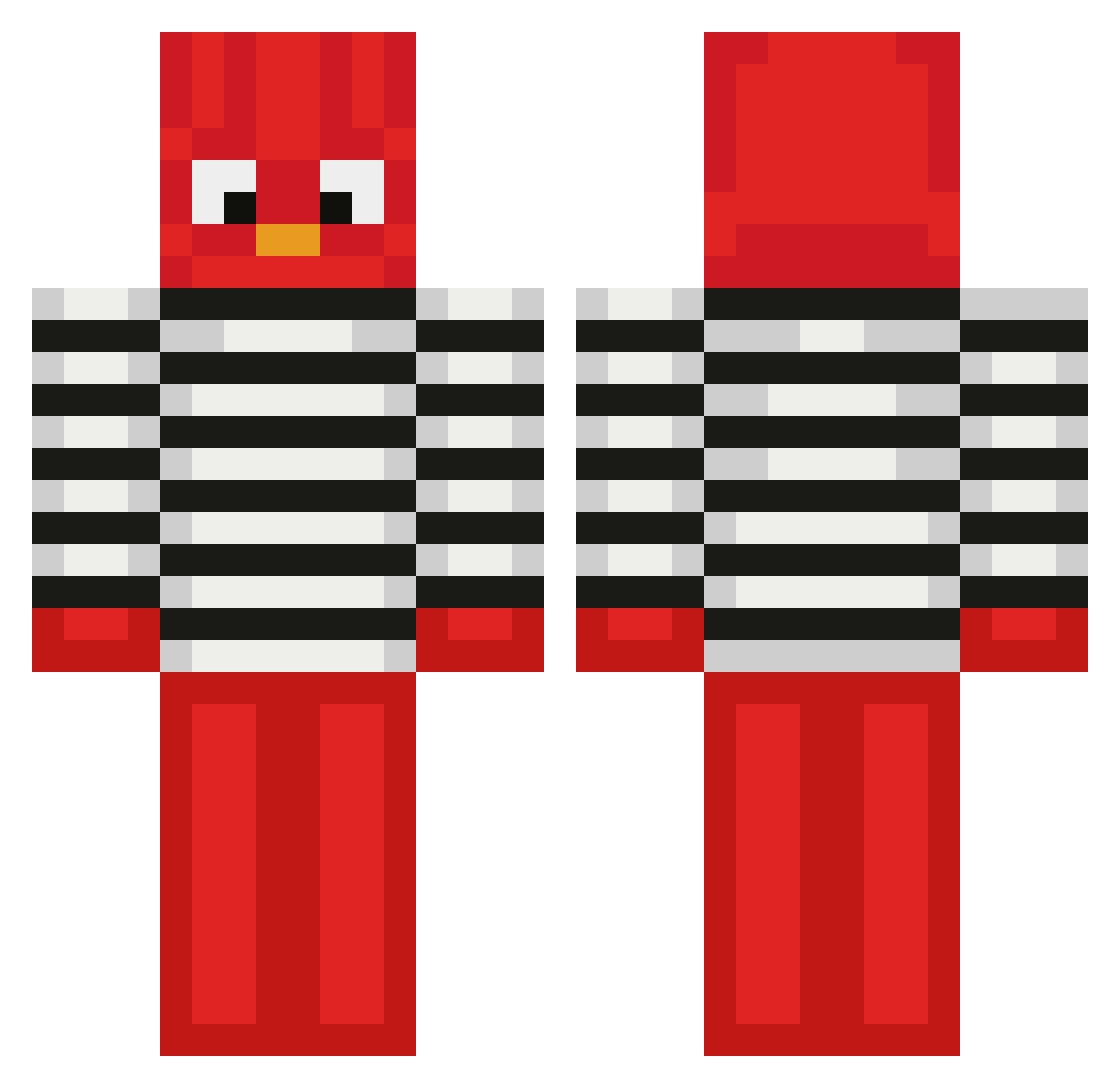 yomipe Minecraft skin, front and back view