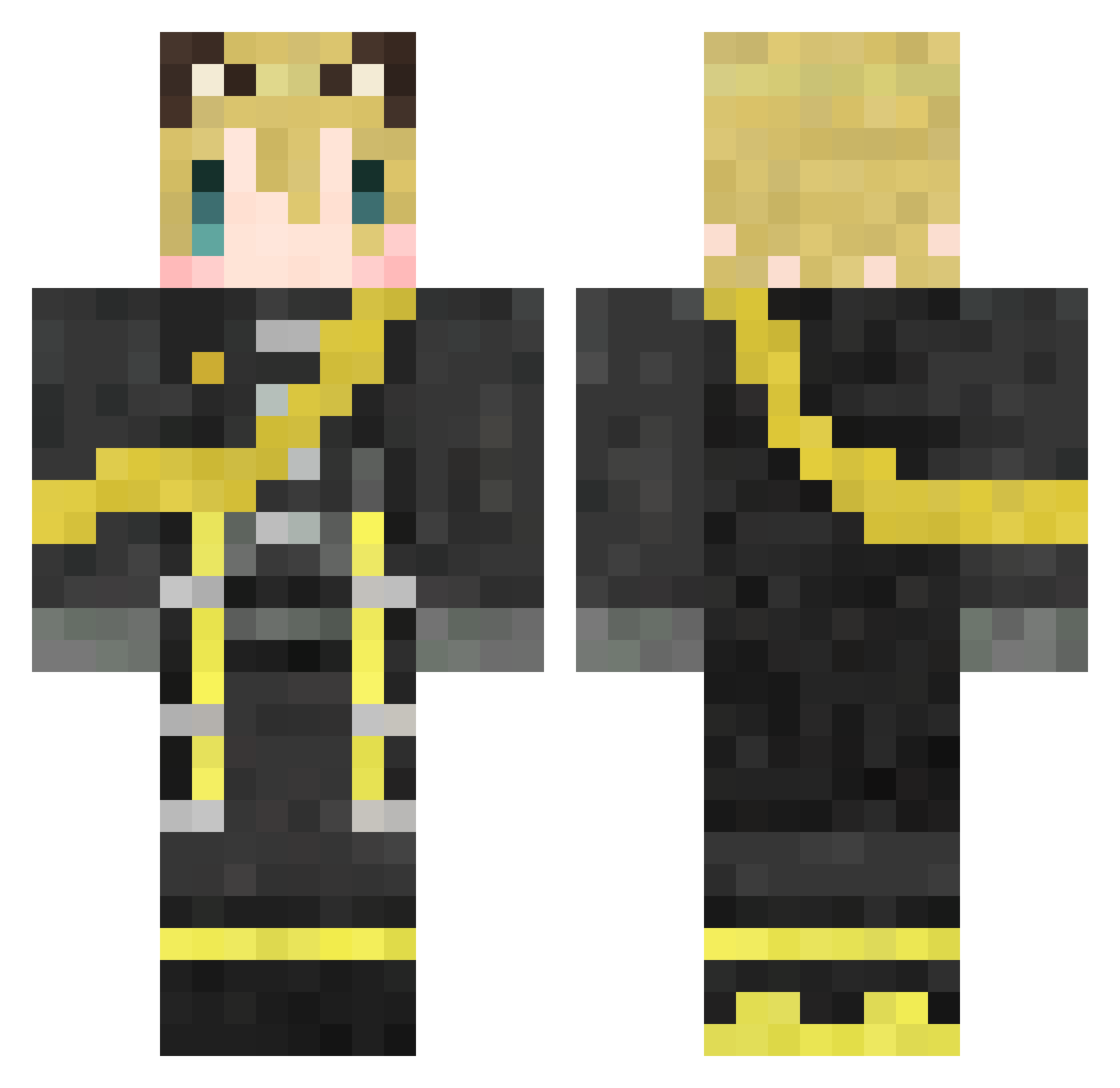 M1tsu32 Minecraft skin, front and back view
