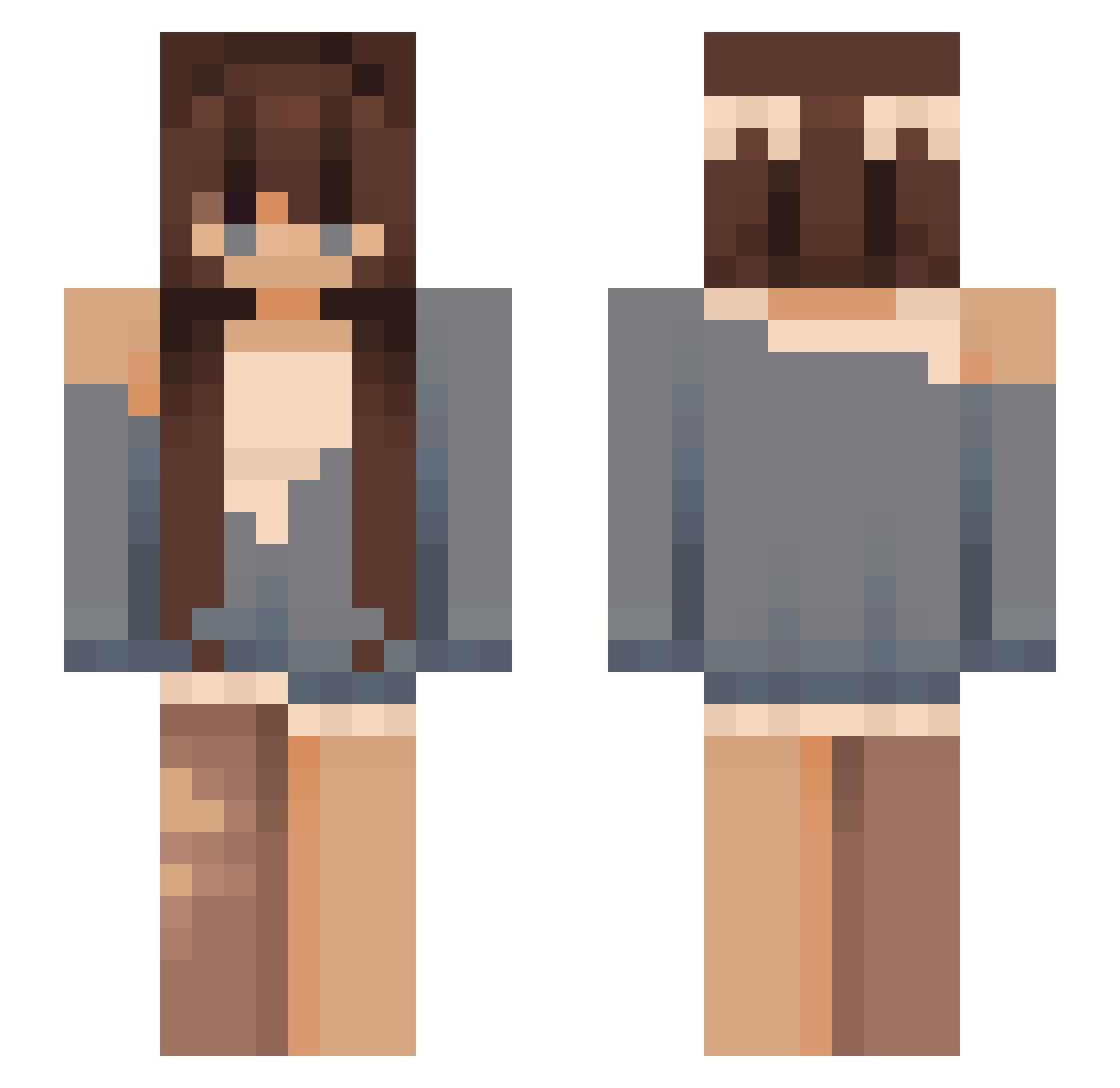 whimsicality Minecraft skin, front and back view